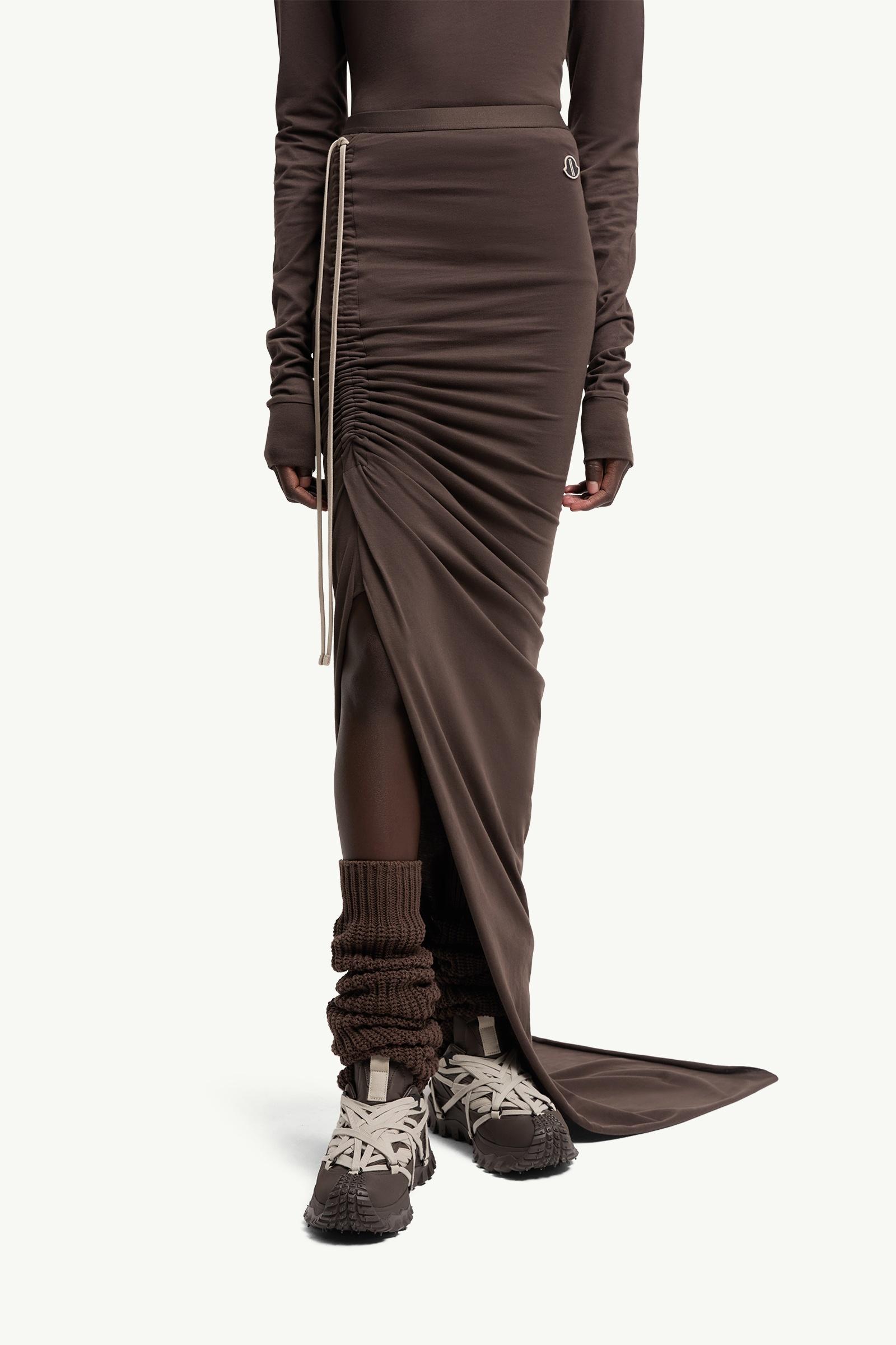 Moncler Moncler + Rick Owens Cotton Adjustable Skirt Brown Brown