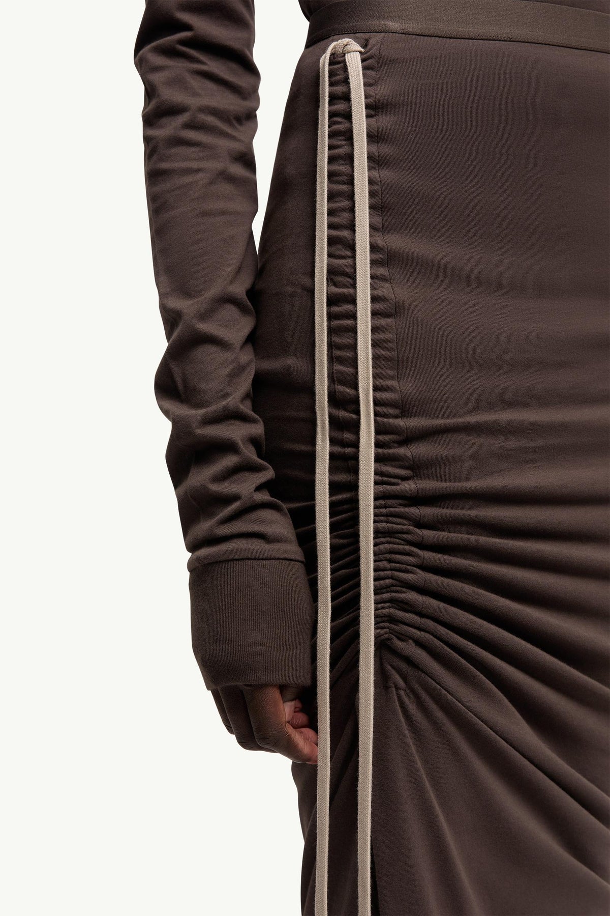 Moncler Moncler + Rick Owens Cotton Adjustable Skirt Brown Brown