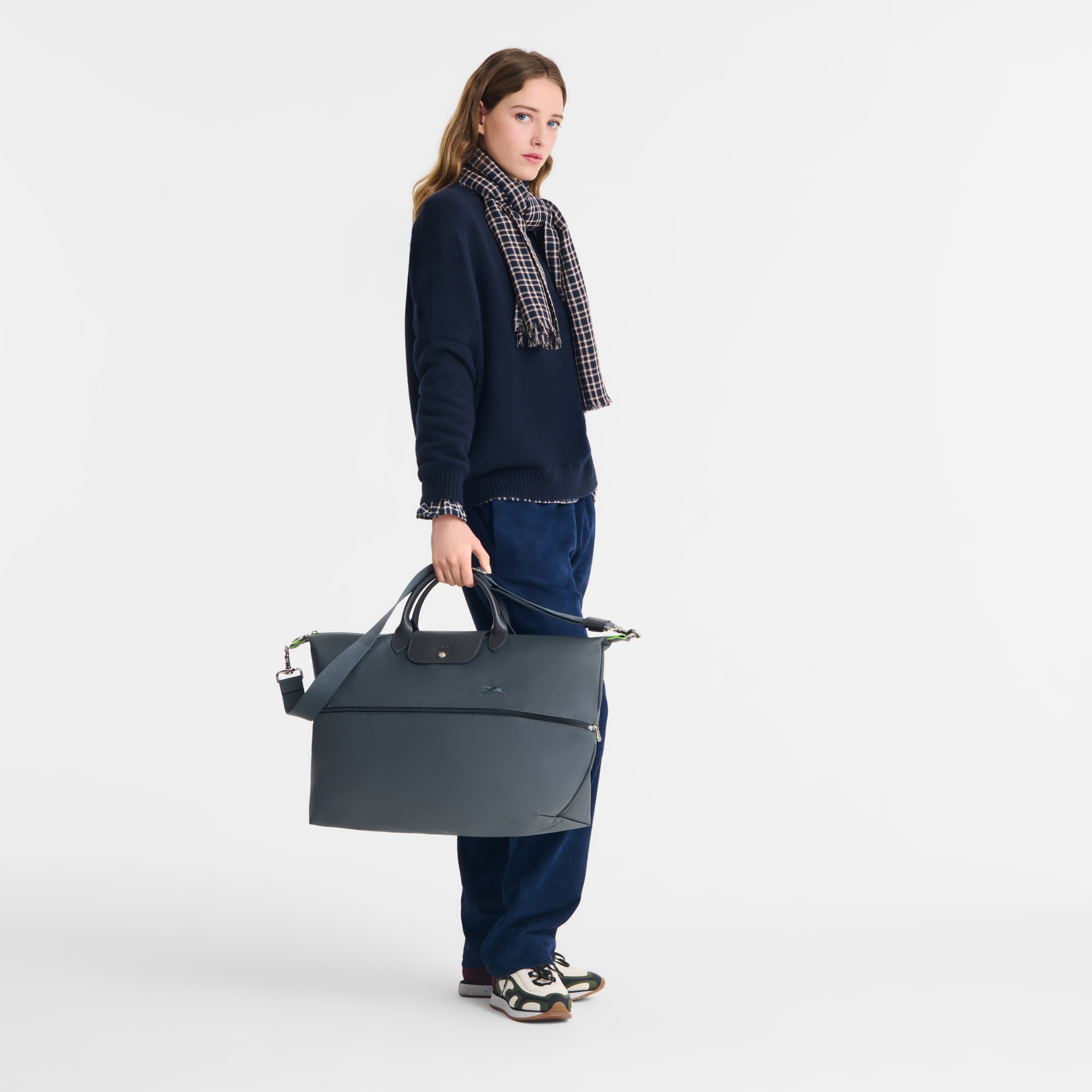 Longchamp Le Pliage Green Travel bag expandable Graphite