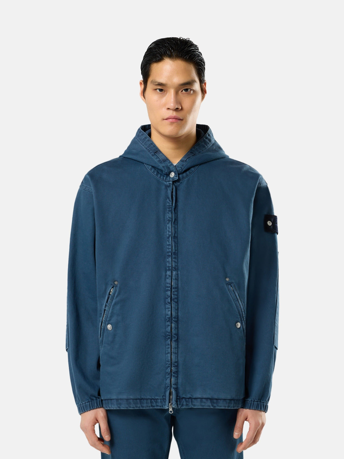 Stone Island Hooded Zip-Up Jacket with Anti-Drop 4100003