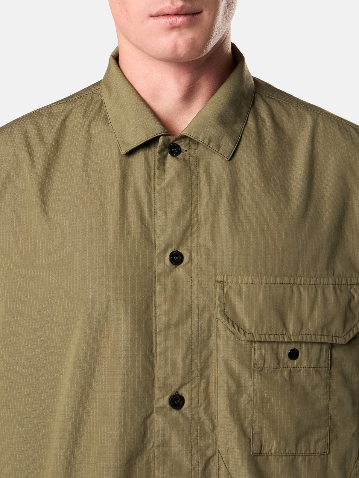 Stone Island Comfort-Fit Short-Sleeve Shirt with Chest Pocket 1100026