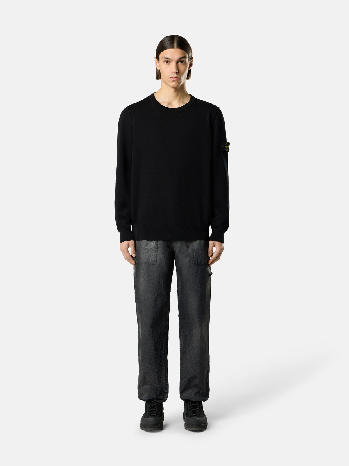 Stone Island Crewneck Jumper with Rolled Edge Seams 5100053