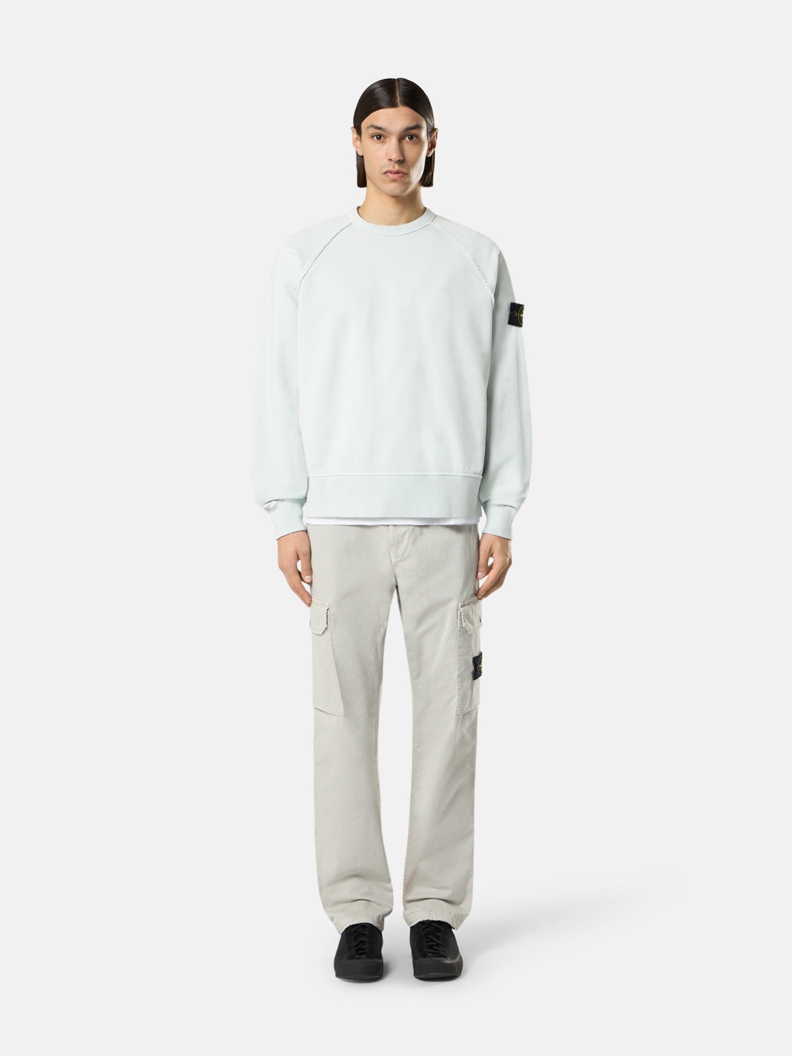 Stone Island Oversized-Fit Crewneck Sweatshirt with Raglan Sleeves 6100041