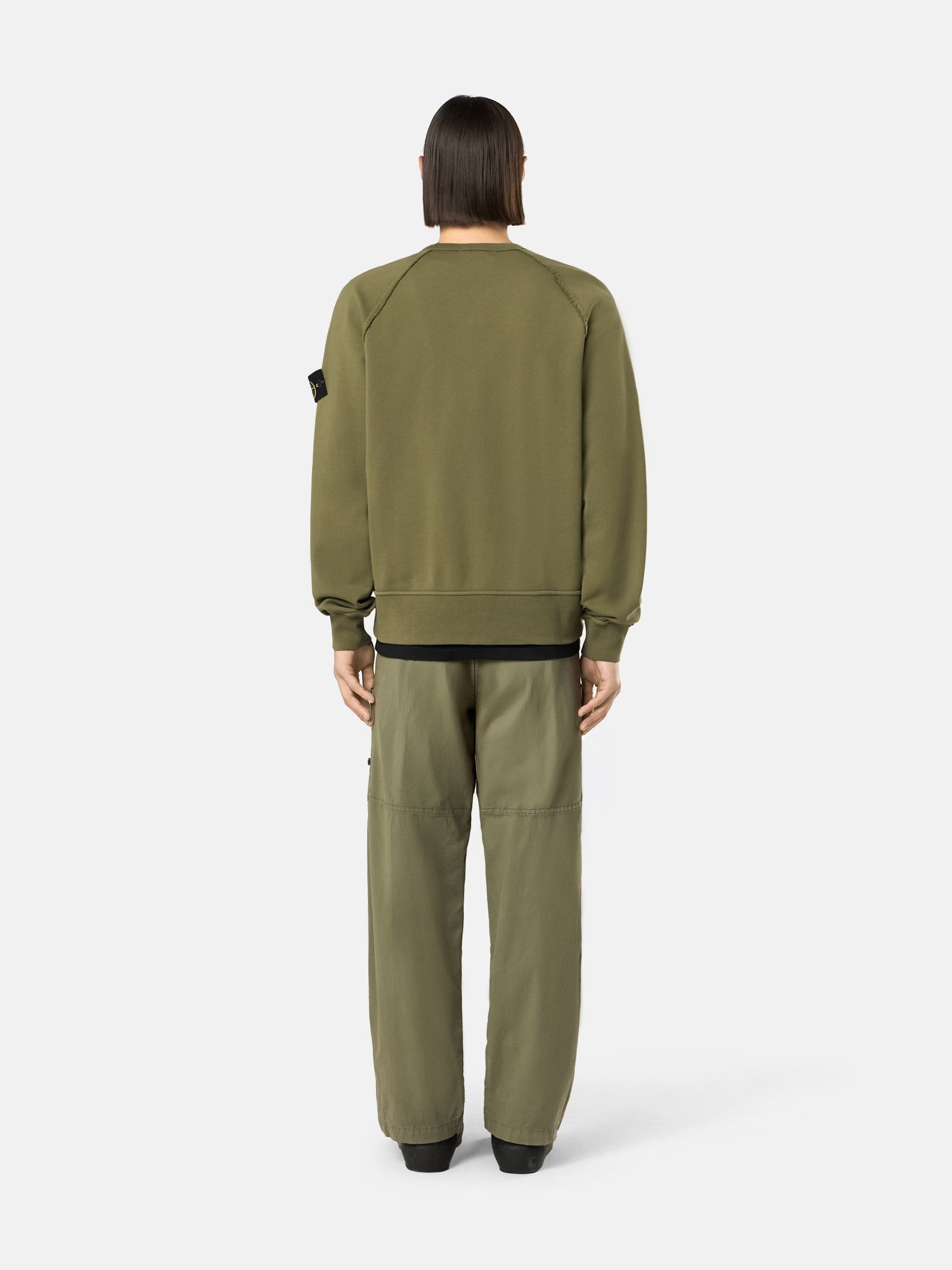 Stone Island Oversized-Fit Crewneck Sweatshirt with Raglan Sleeves 6100041
