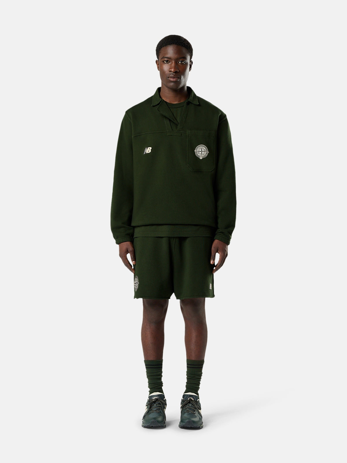 Stone Island Loose-Wide-Leg-Fit Shorts with Drawstring Waistband