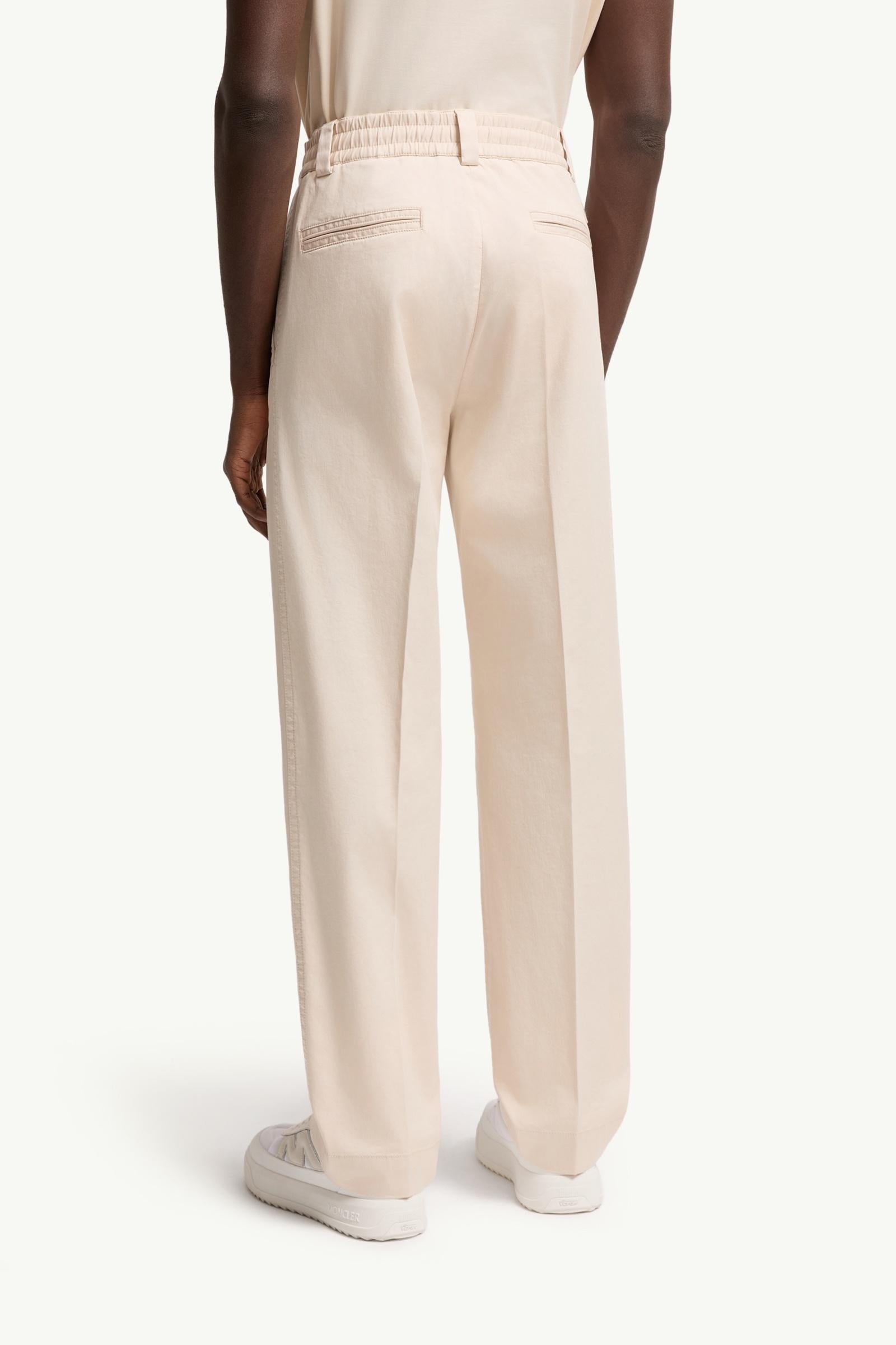 Moncler Tailored Cotton Pants White Ivory White Ivory