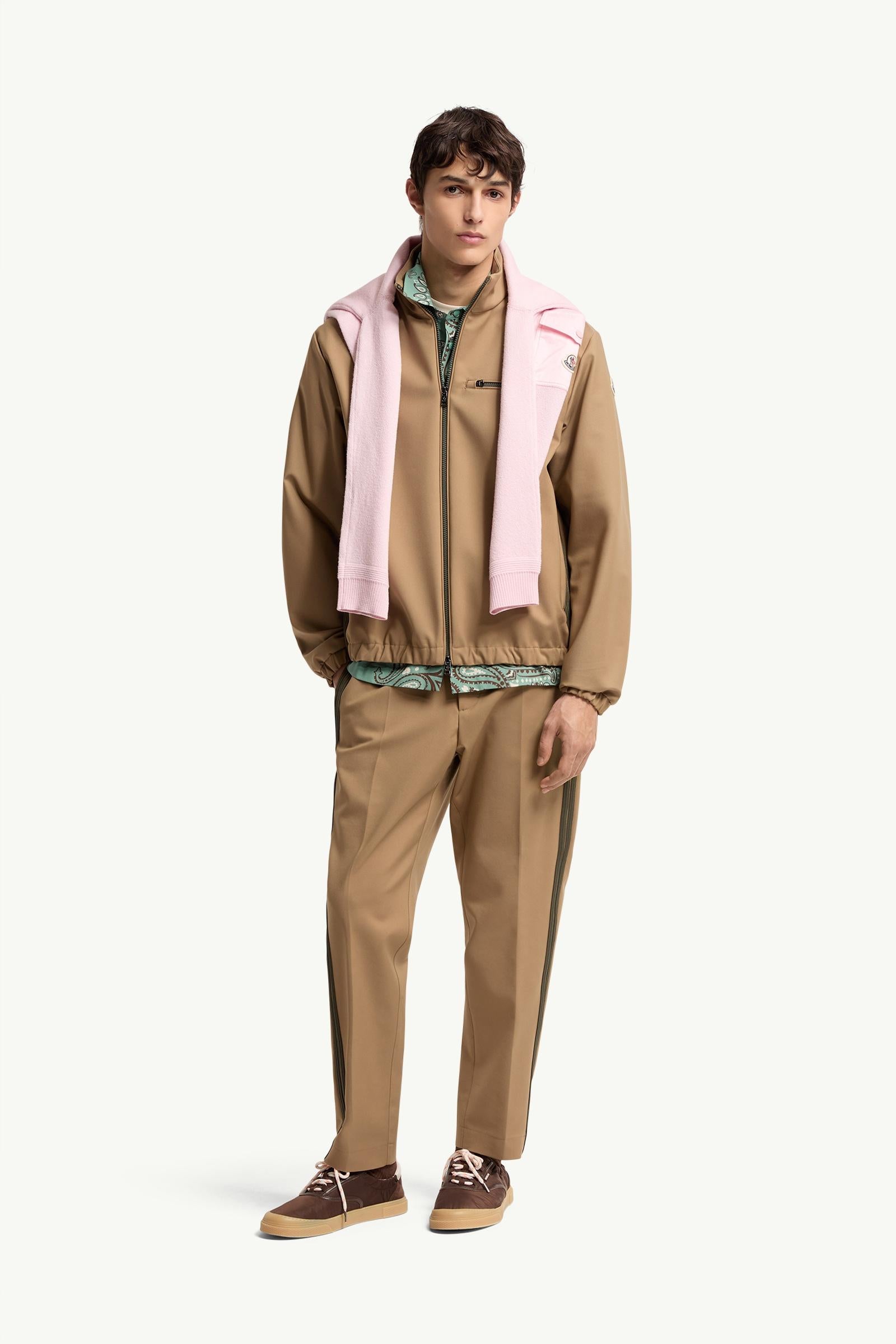 Moncler Tailored Cotton Blend Pants Beige Beige