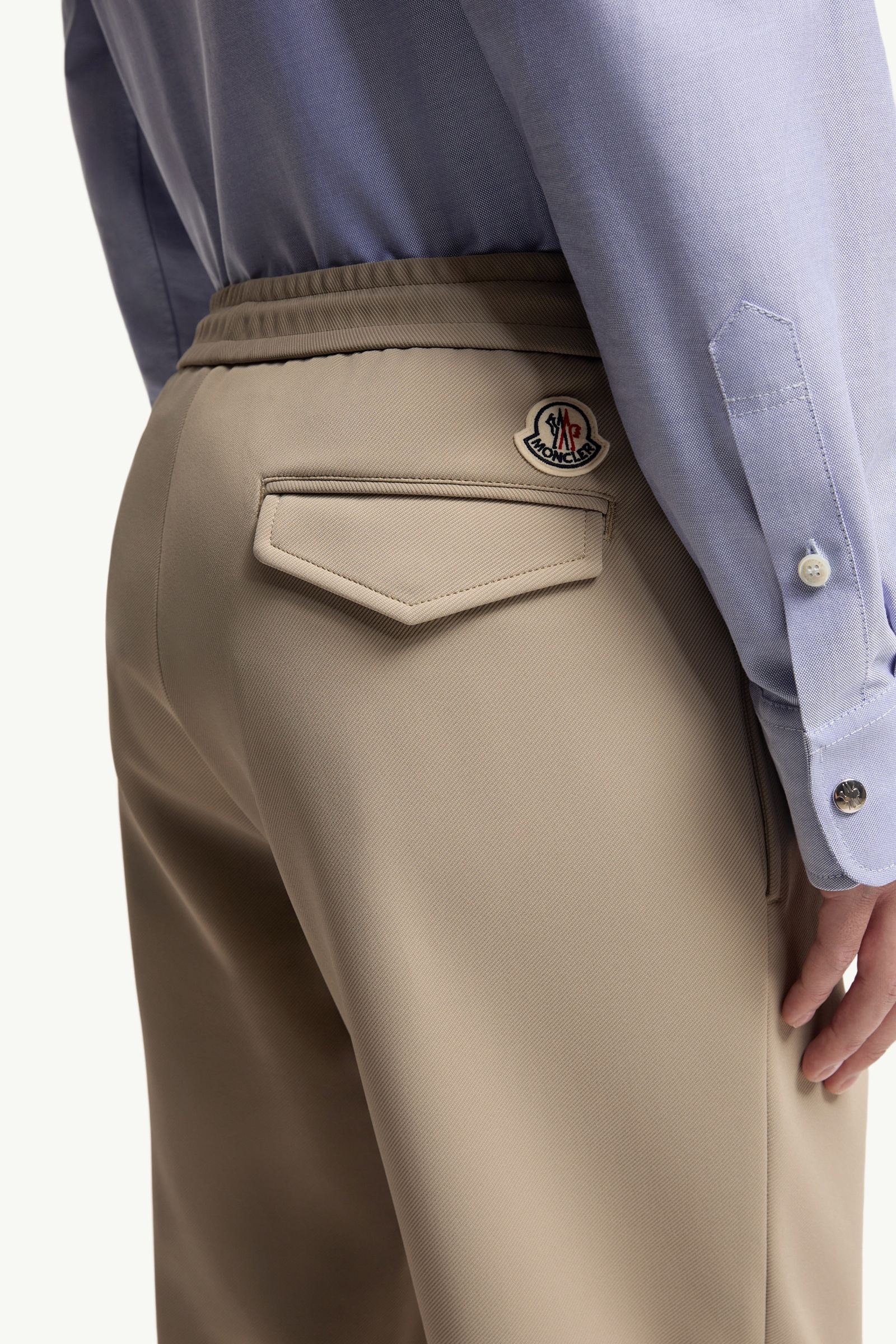 Moncler Logo Jogging Trousers Taupe Taupe