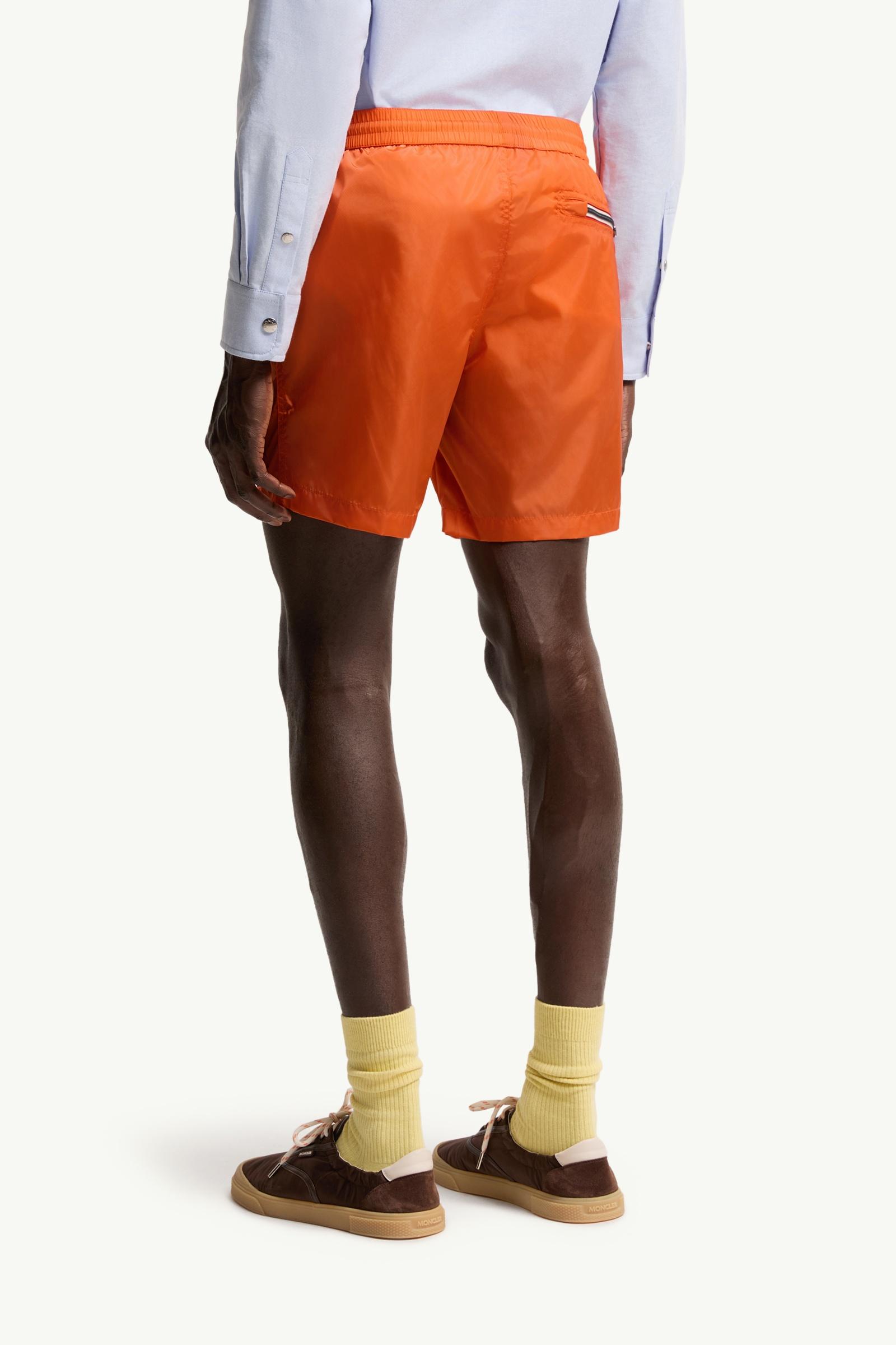 Moncler Logo Swim Shorts Orange Orange