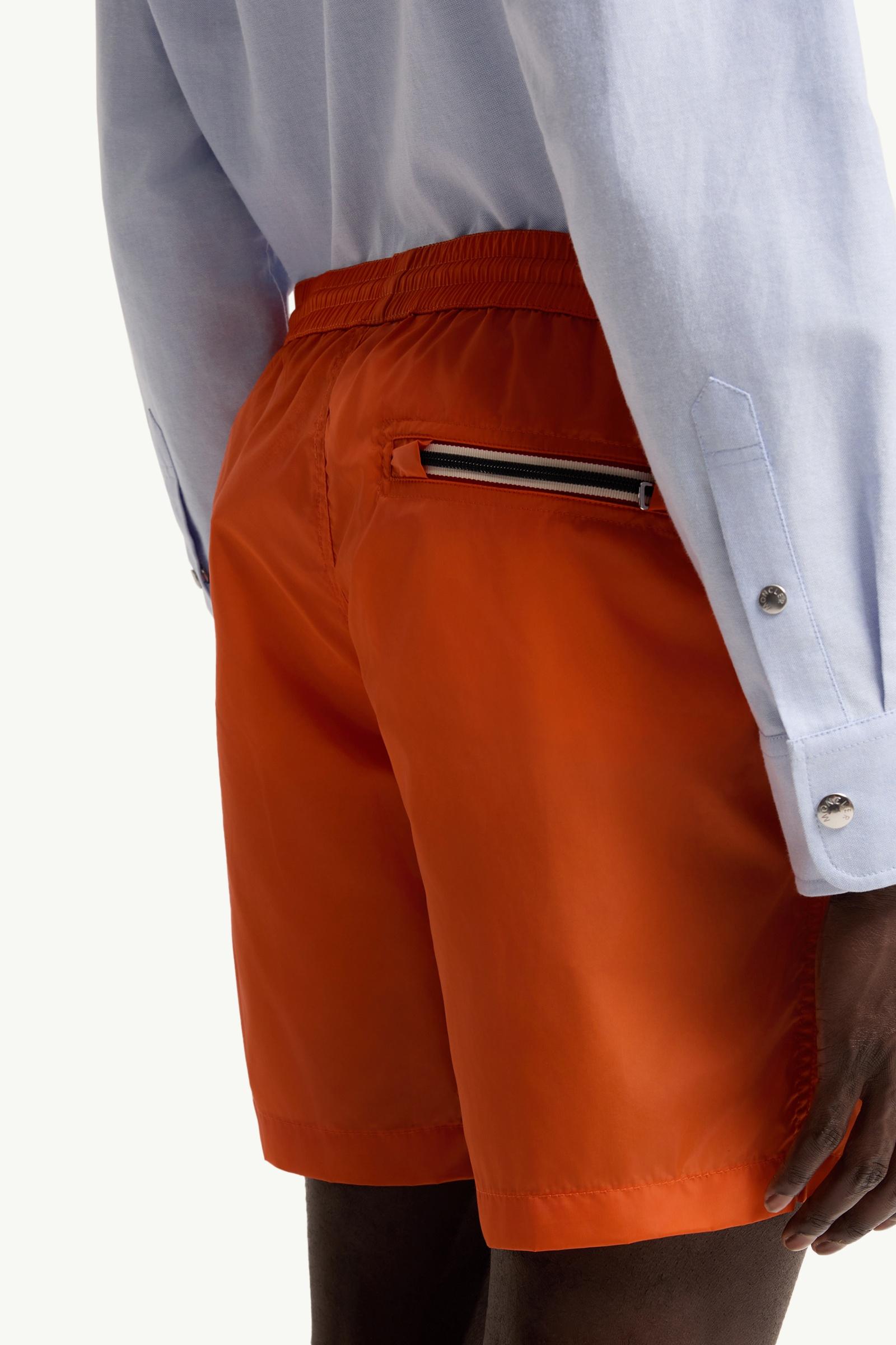 Moncler Logo Swim Shorts Orange Orange