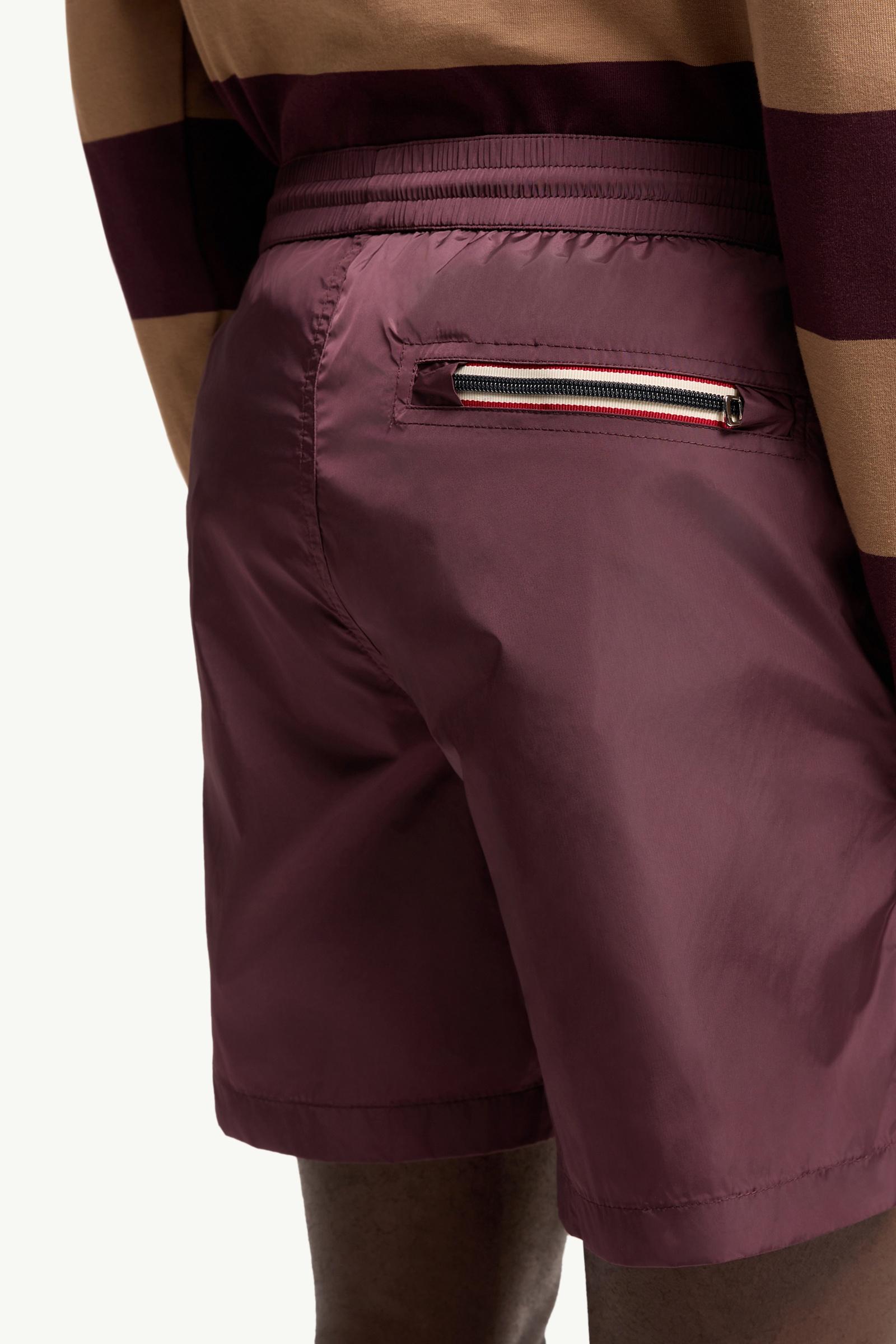 Moncler Logo Swim Shorts Burgundy Burgundy