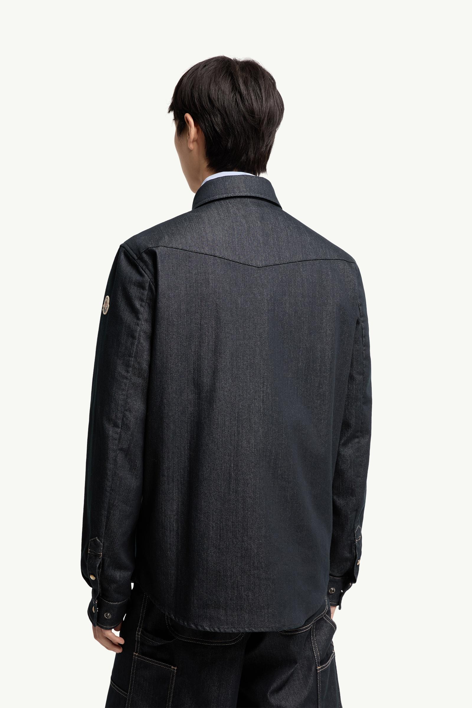 Moncler Denim Long Sleeve Shirt Denim Blue Denim Blue