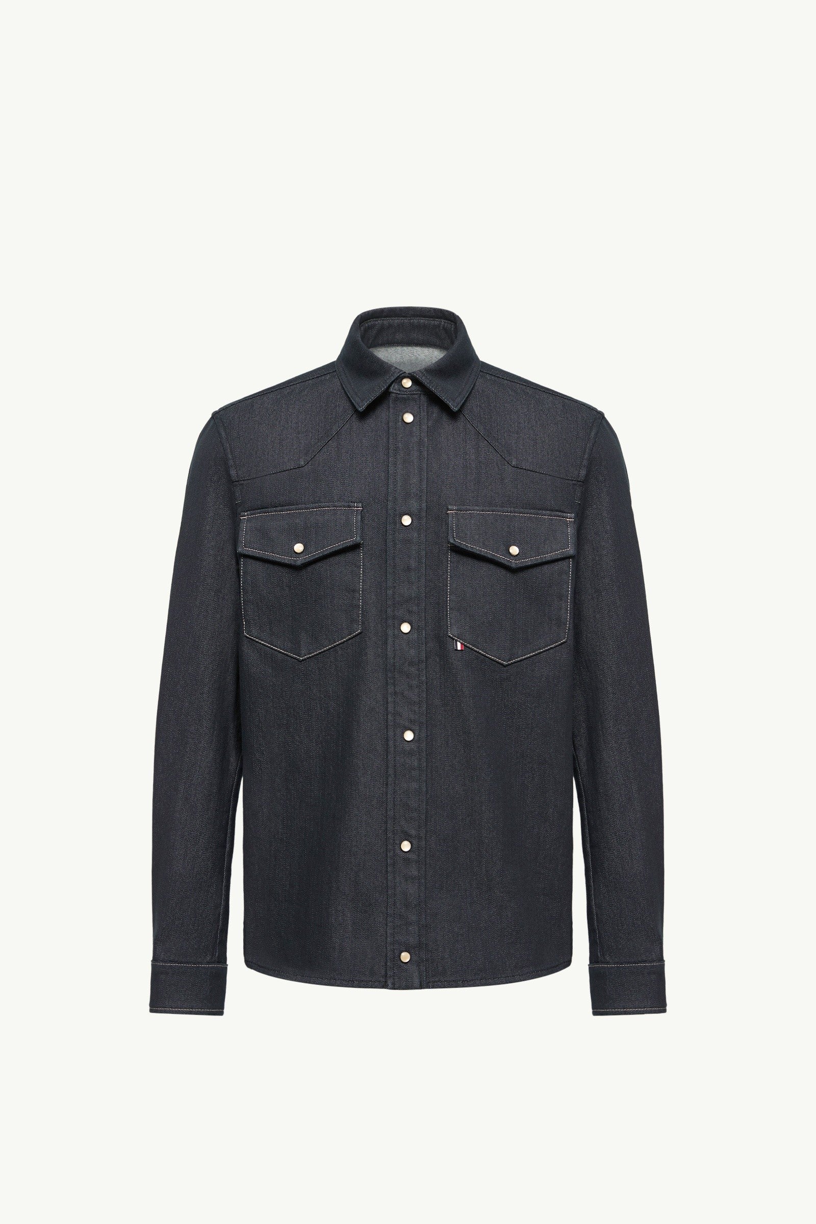 Moncler Denim Long Sleeve Shirt Denim Blue Denim Blue