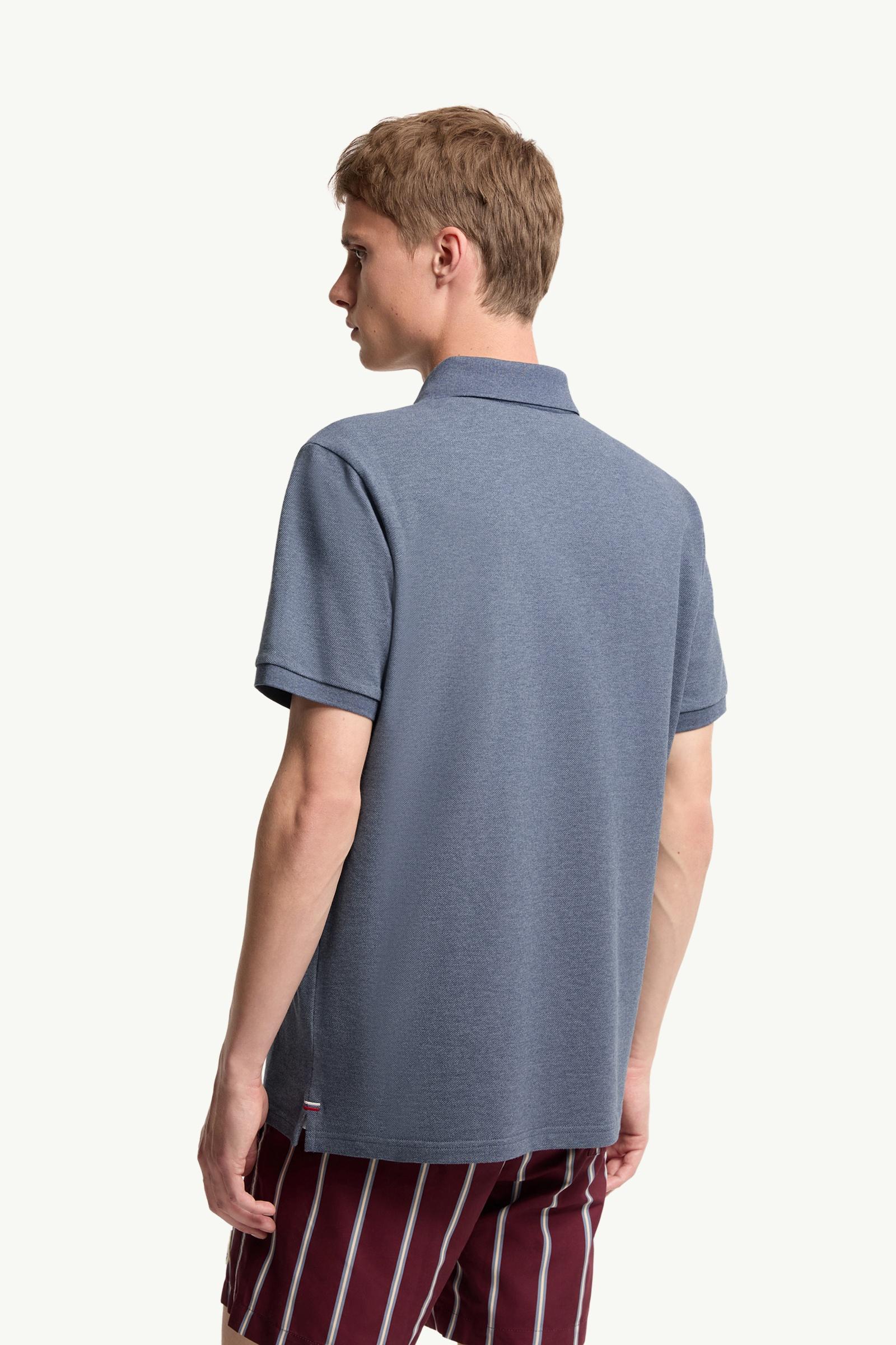 Moncler Cotton Piquet Polo Shirt Dusty Blue Dusty Blue