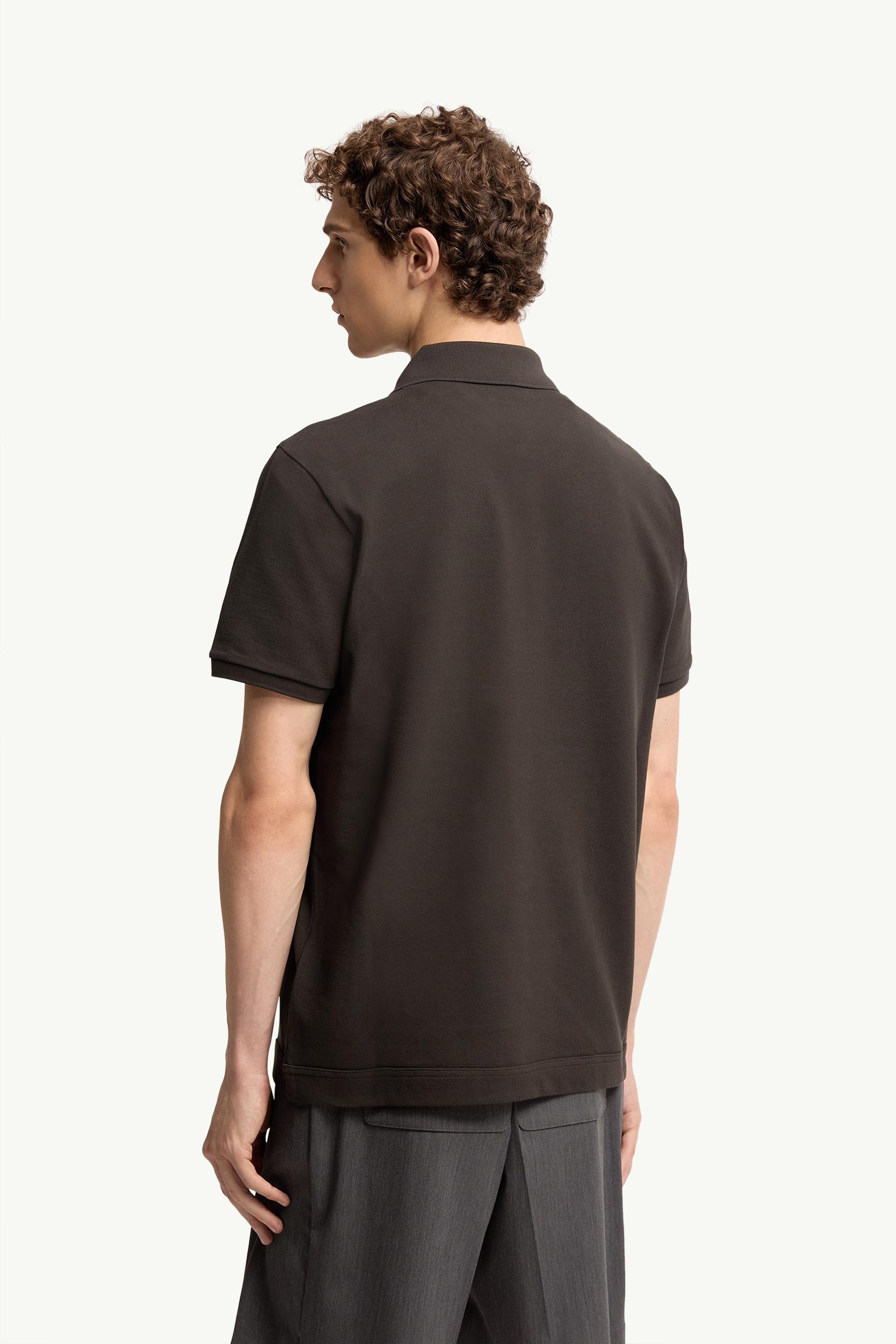 Moncler Logo Patch Cotton Piquet Polo Shirt Olive Green Olive Green