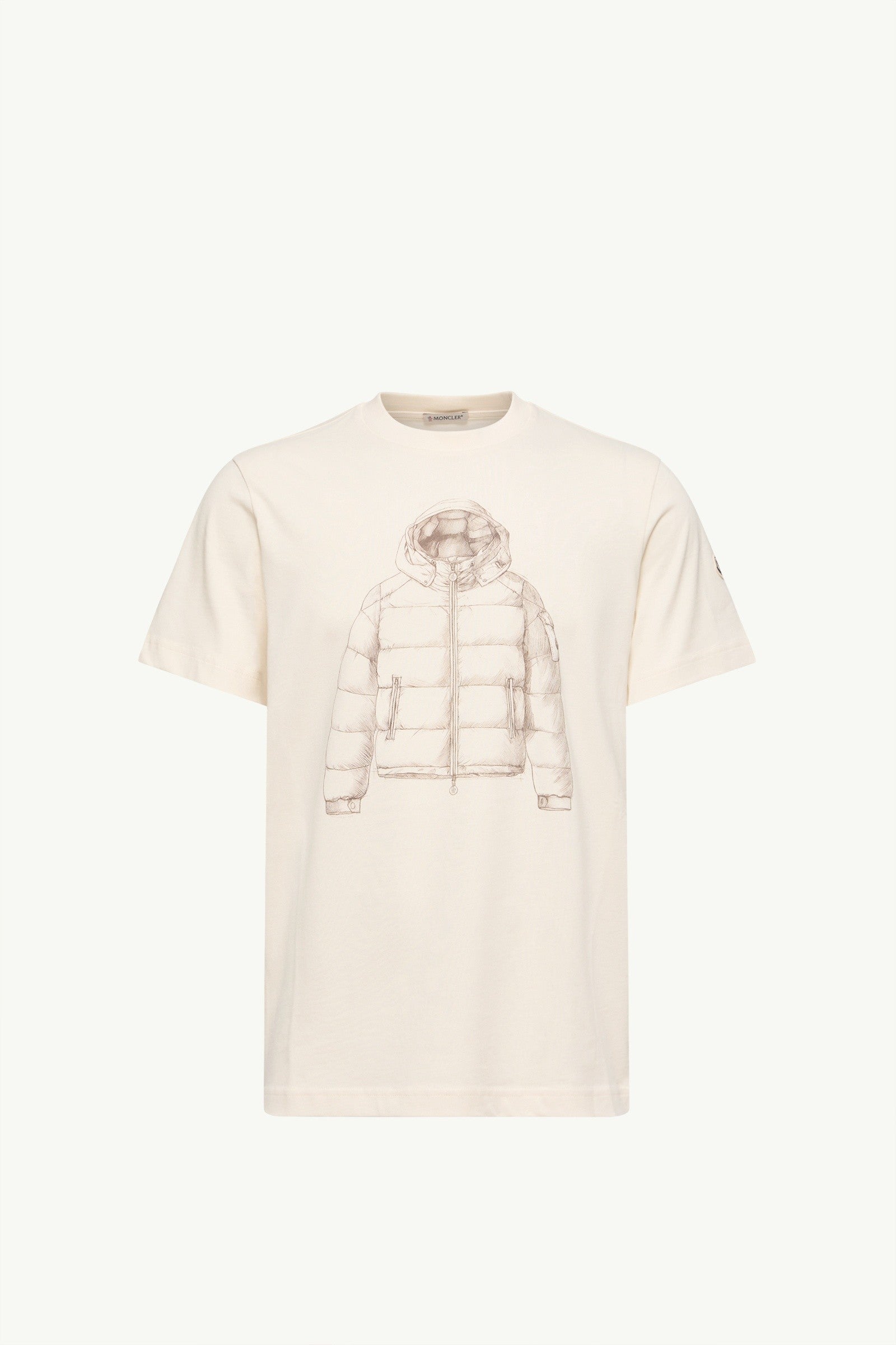 Moncler Down Jacket Print Cotton T-Shirt White Ivory White Ivory
