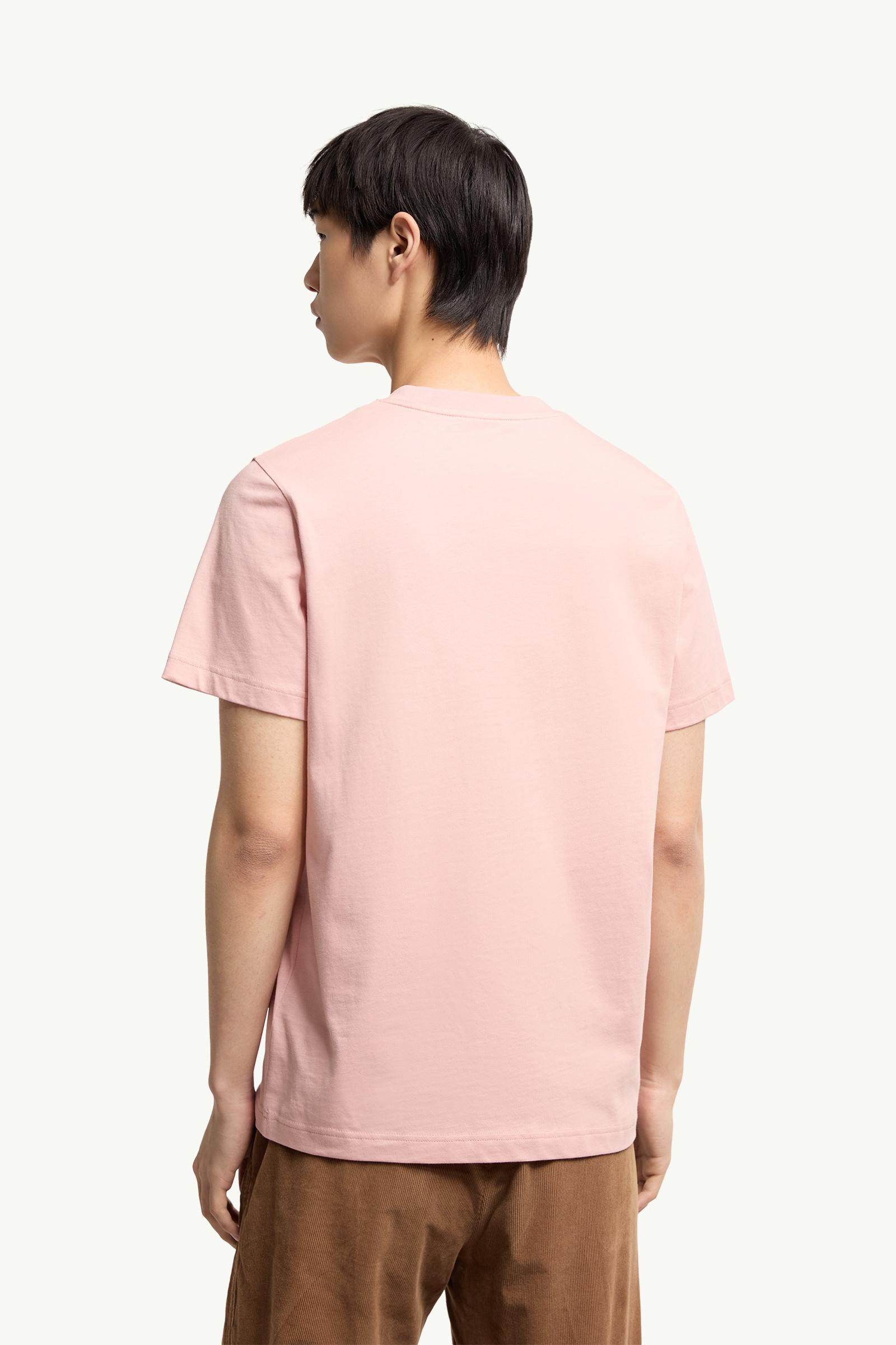 Moncler Down Jacket Print Cotton T-Shirt Pink Pink