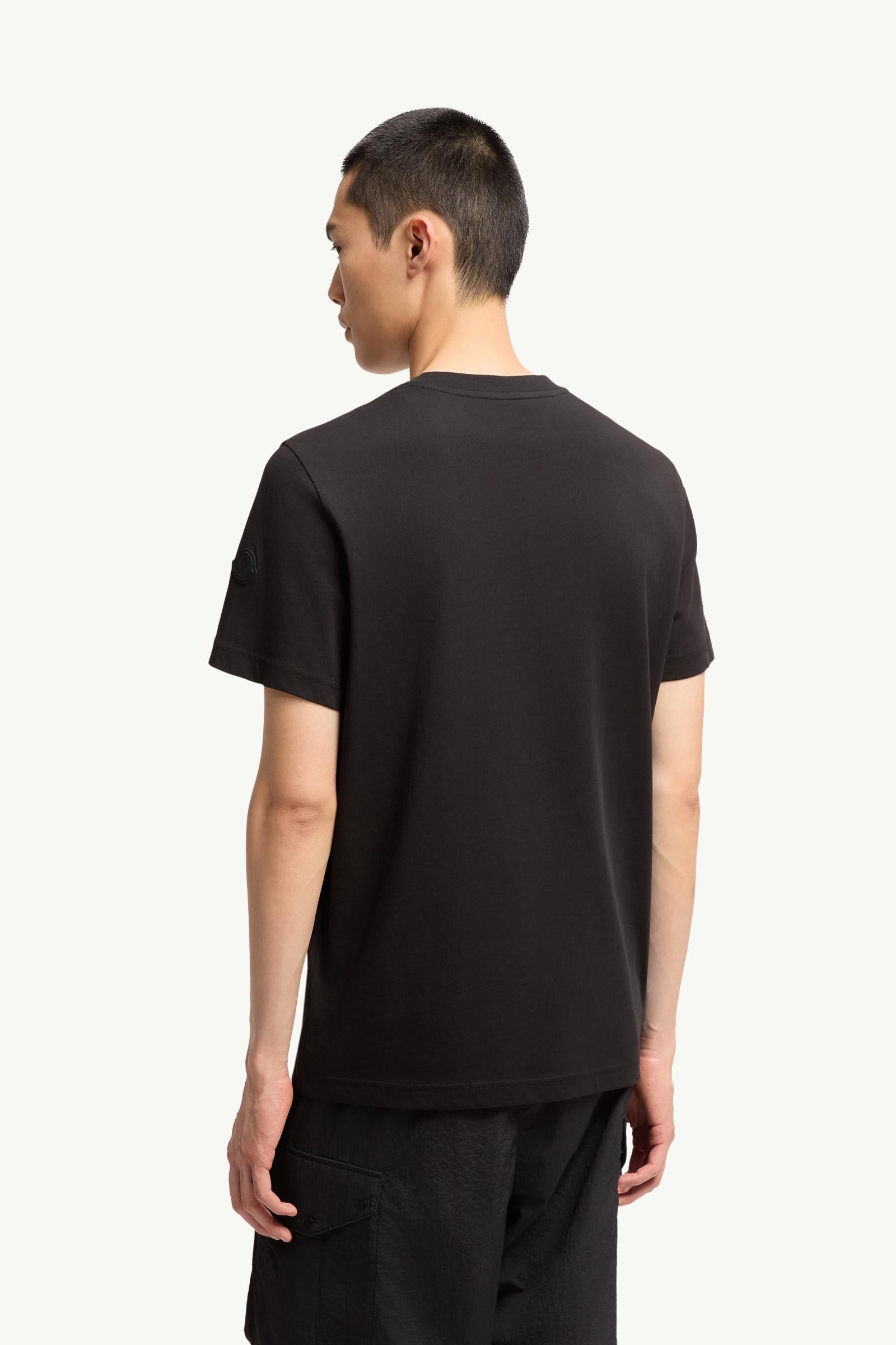 Moncler Cotton Jersey T-Shirt With Chest Pocket Black Black