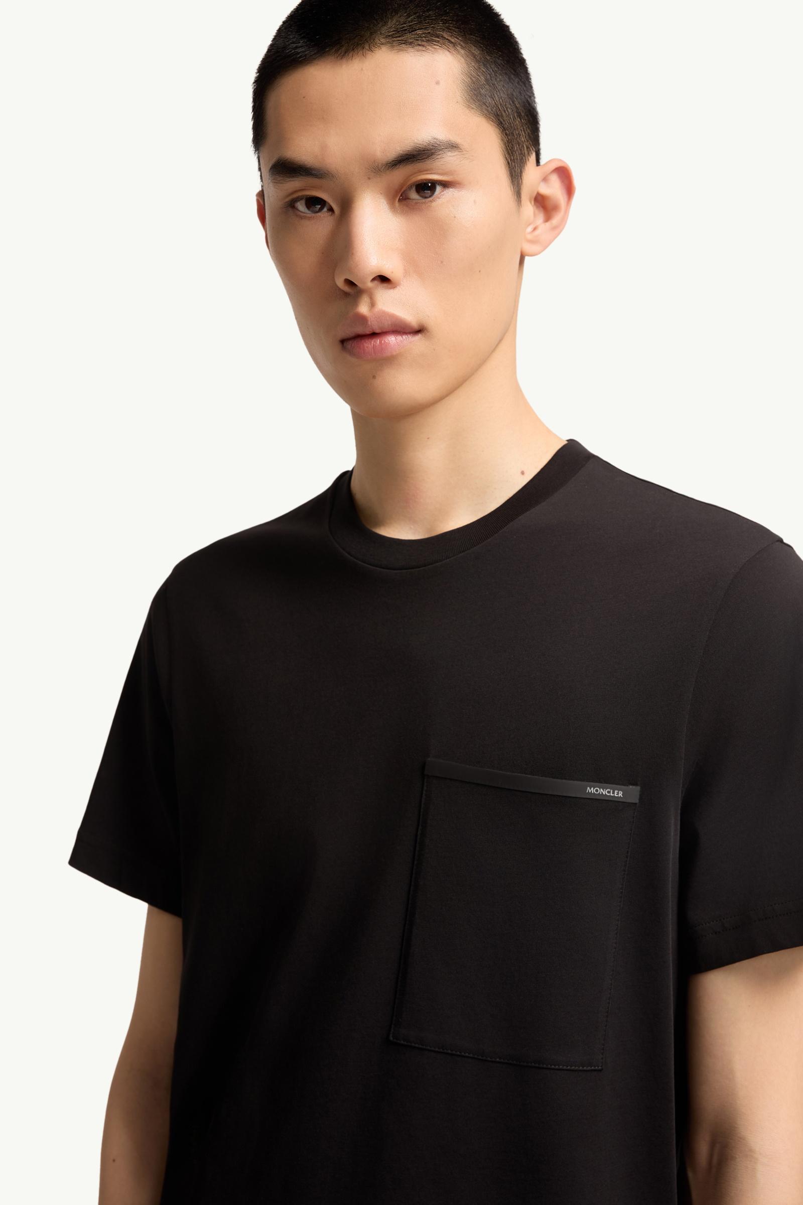 Moncler Cotton Jersey T-Shirt With Chest Pocket Black Black