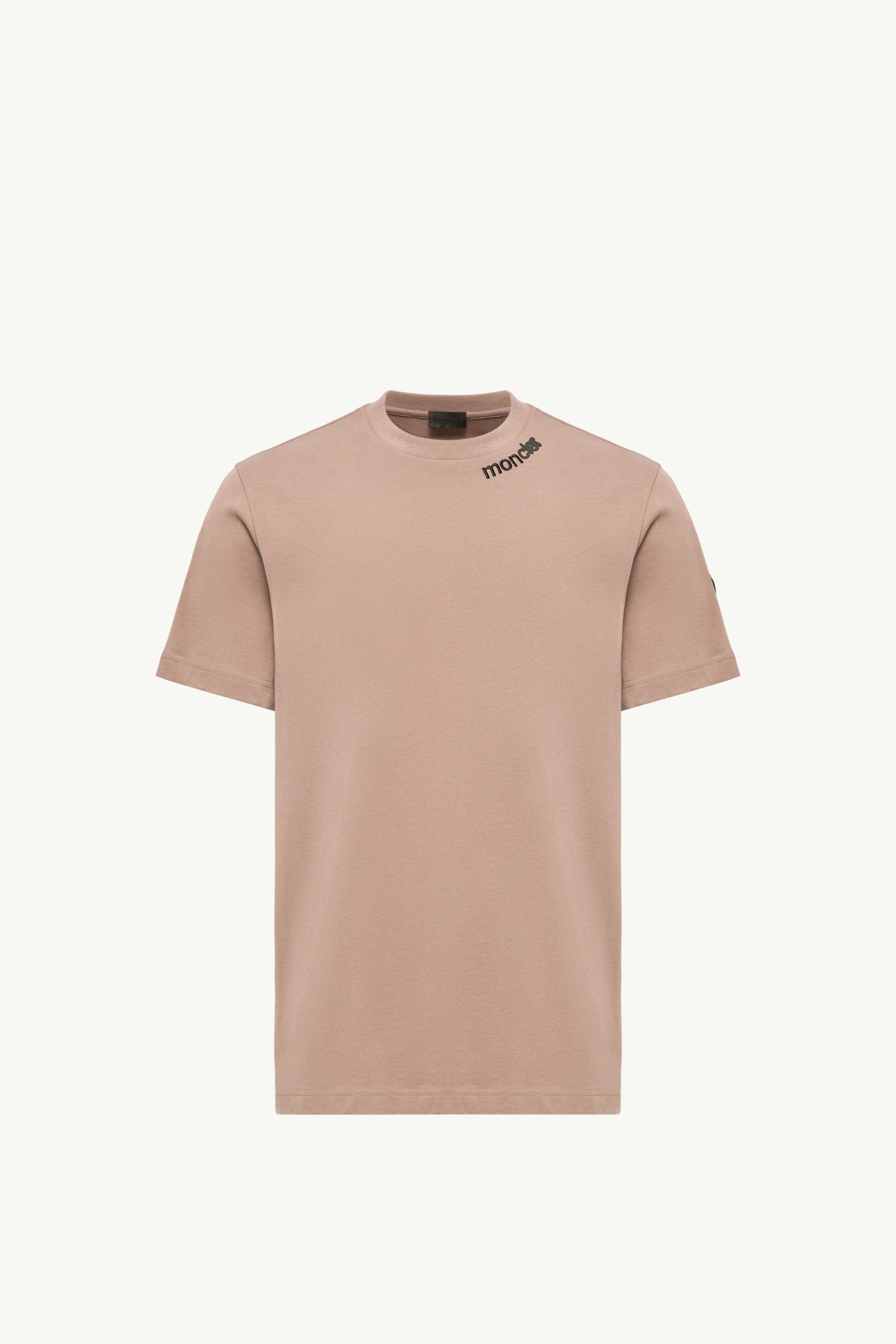 Moncler Cotton Jersey Logo T-Shirt Beige Beige