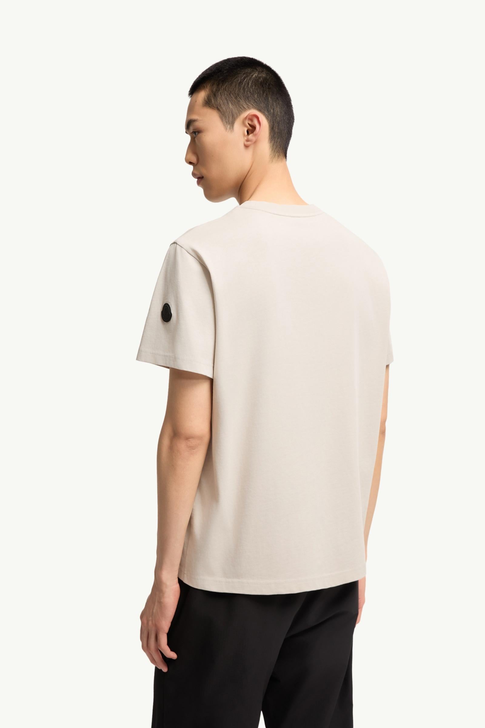 Moncler Logo Cotton T-Shirt White Ivory White Ivory