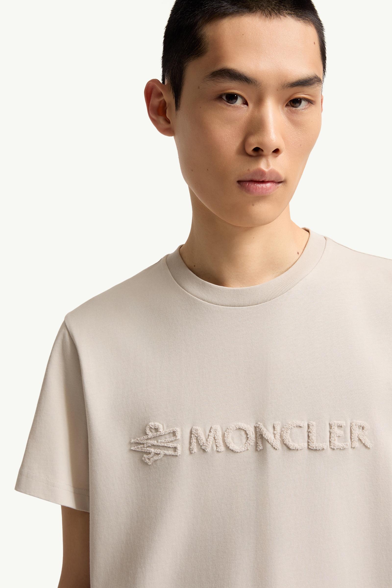 Moncler Logo Cotton T-Shirt White Ivory White Ivory