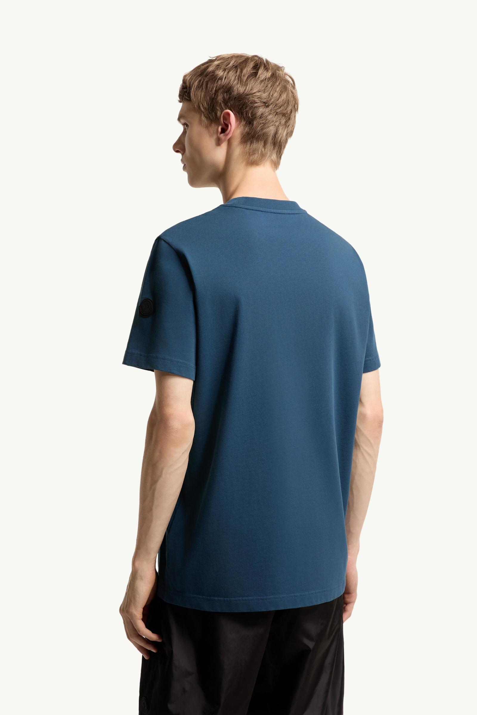 Moncler Logo Cotton T-Shirt Ink Blue Ink Blue