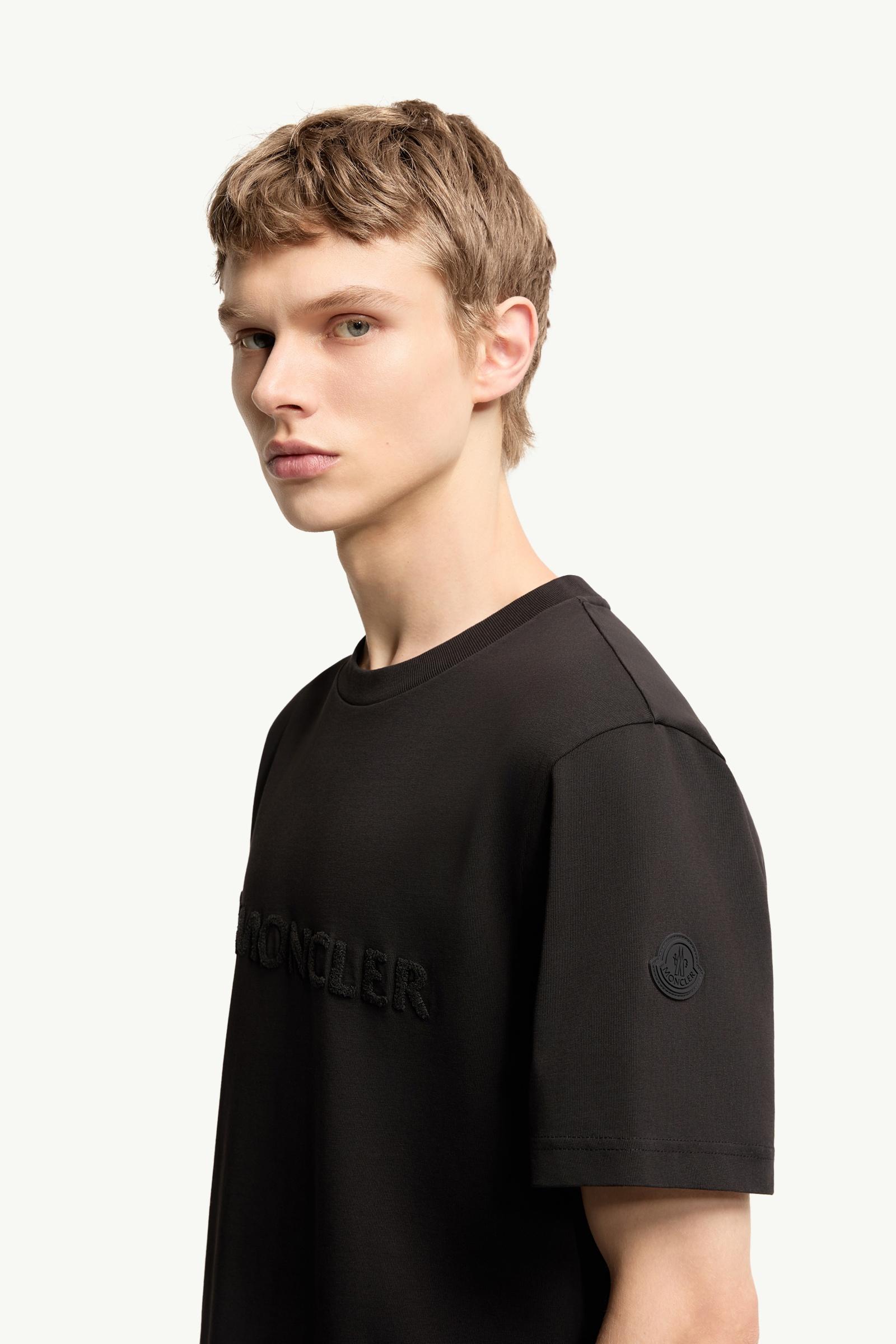 Moncler Logo Cotton T-Shirt Black Black