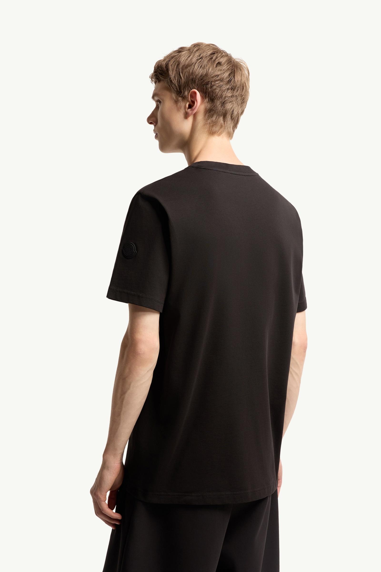 Moncler Logo Cotton T-Shirt Black Black