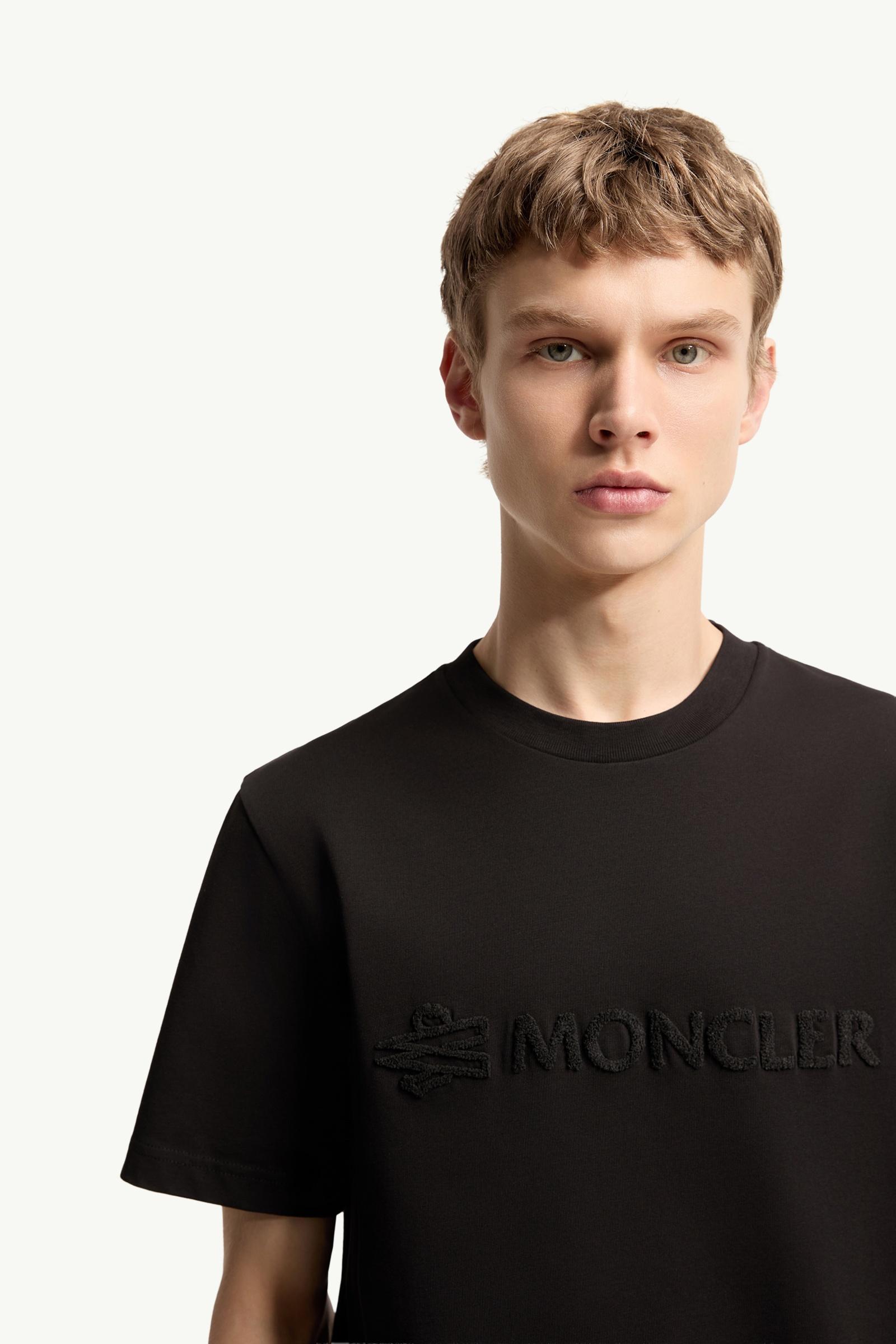 Moncler Logo Cotton T-Shirt Black Black