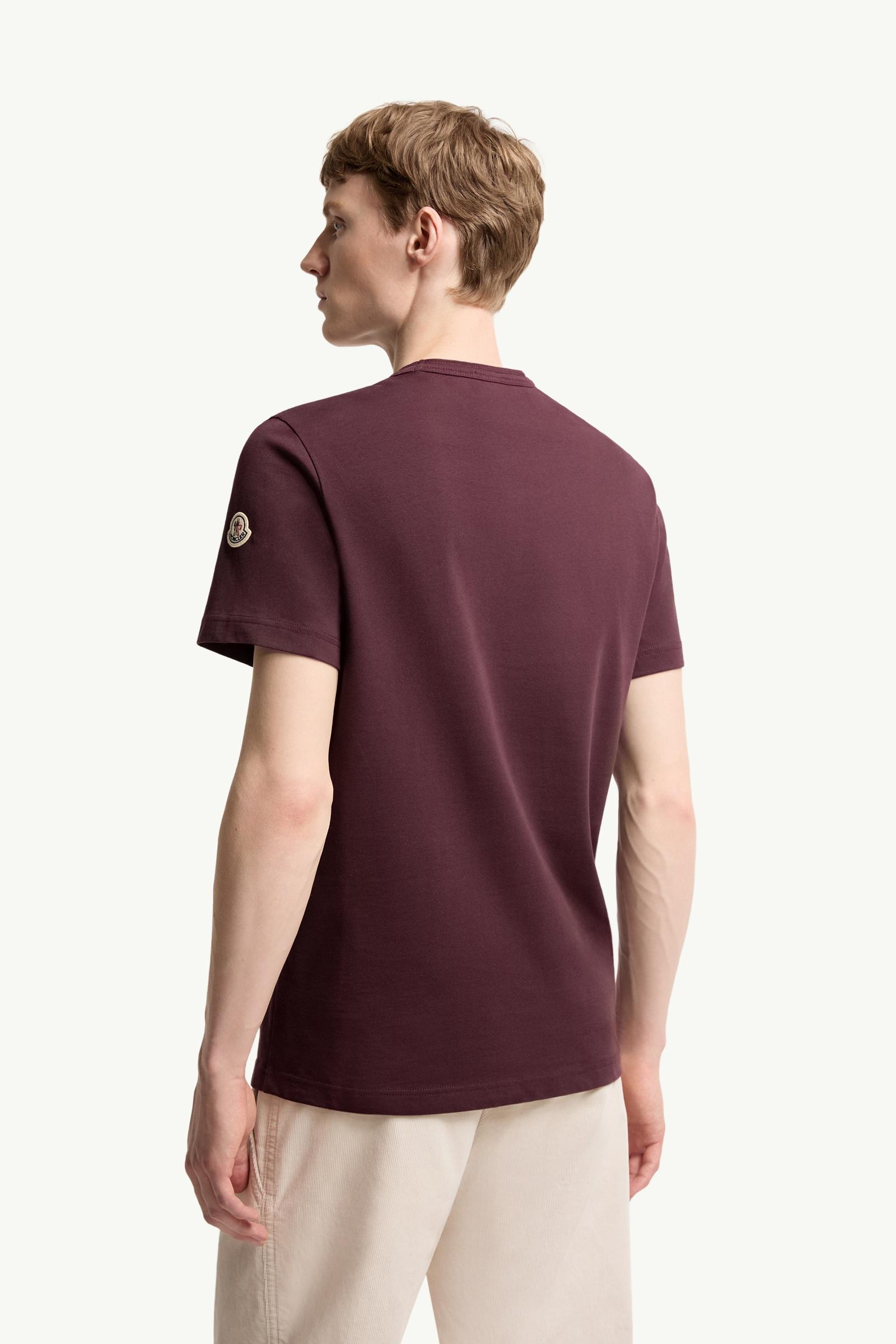 Moncler Cotton Jersey Monogram T-Shirt Burgundy Burgundy