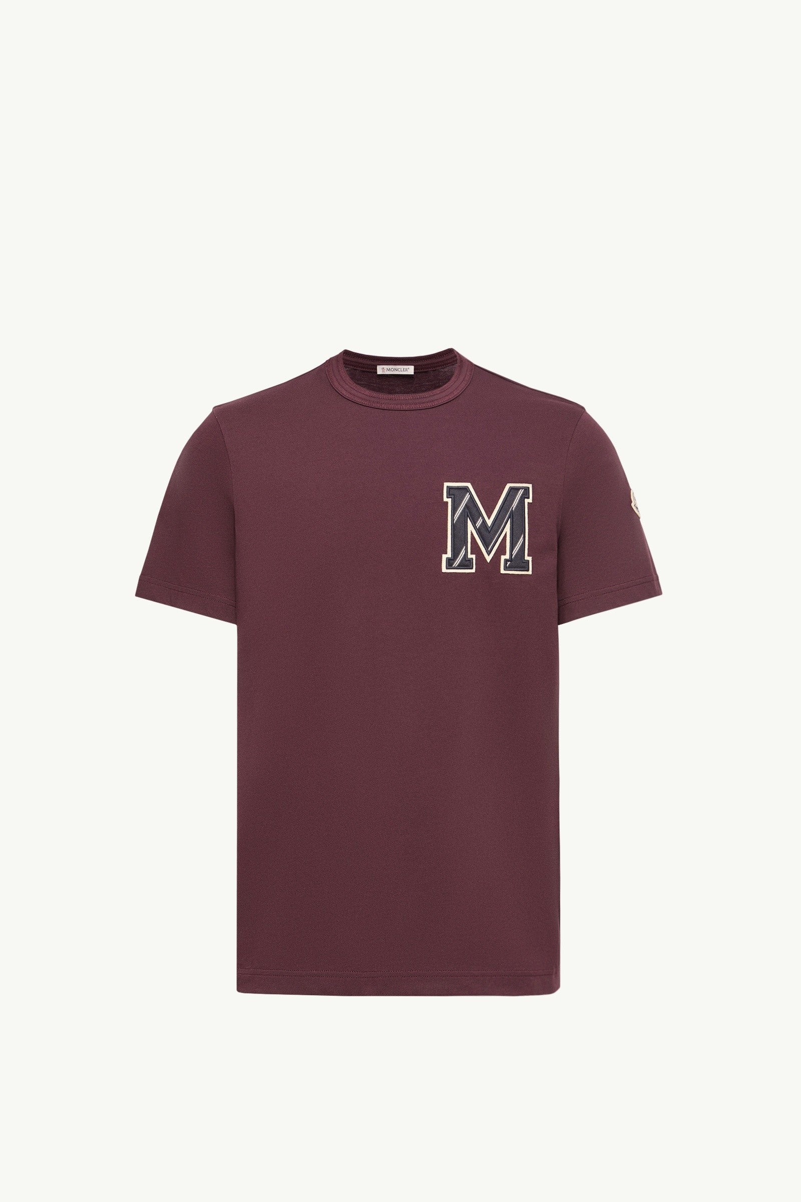 Moncler Cotton Jersey Monogram T-Shirt Burgundy Burgundy