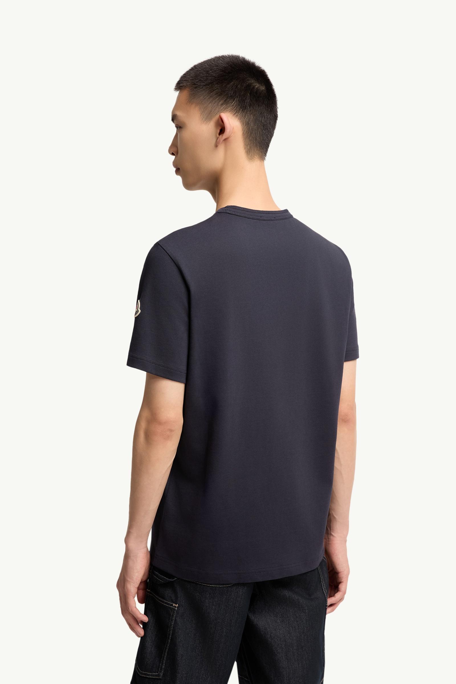 Moncler Cotton Jersey Monogram T-Shirt Navy Blue Navy Blue