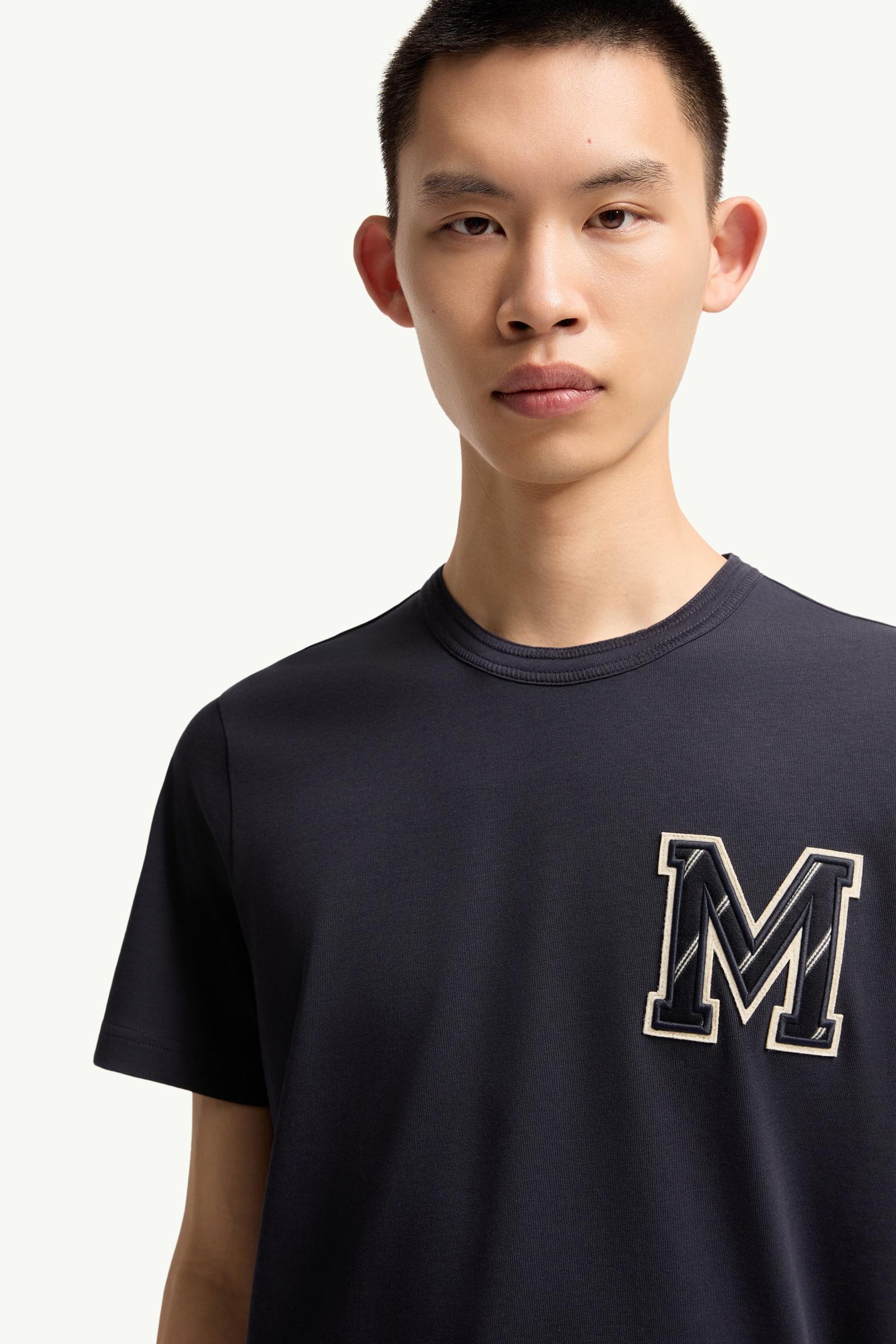 Moncler Cotton Jersey Monogram T-Shirt Navy Blue Navy Blue