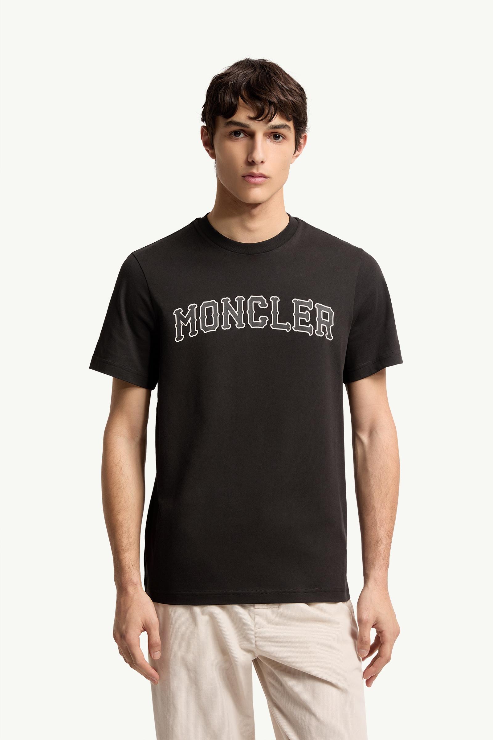 Moncler Logo Cotton T-Shirt Black Black