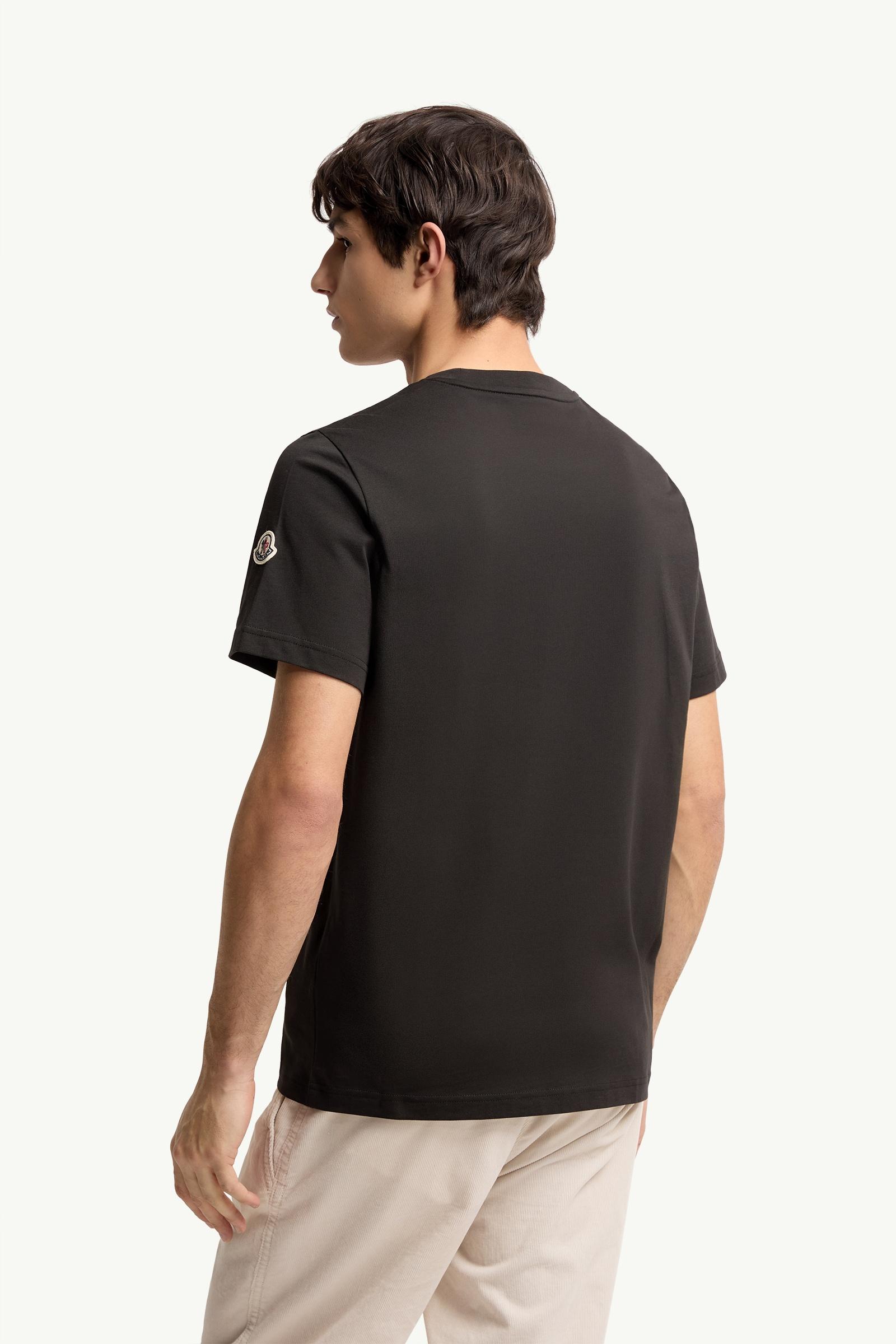 Moncler Logo Cotton T-Shirt Black Black
