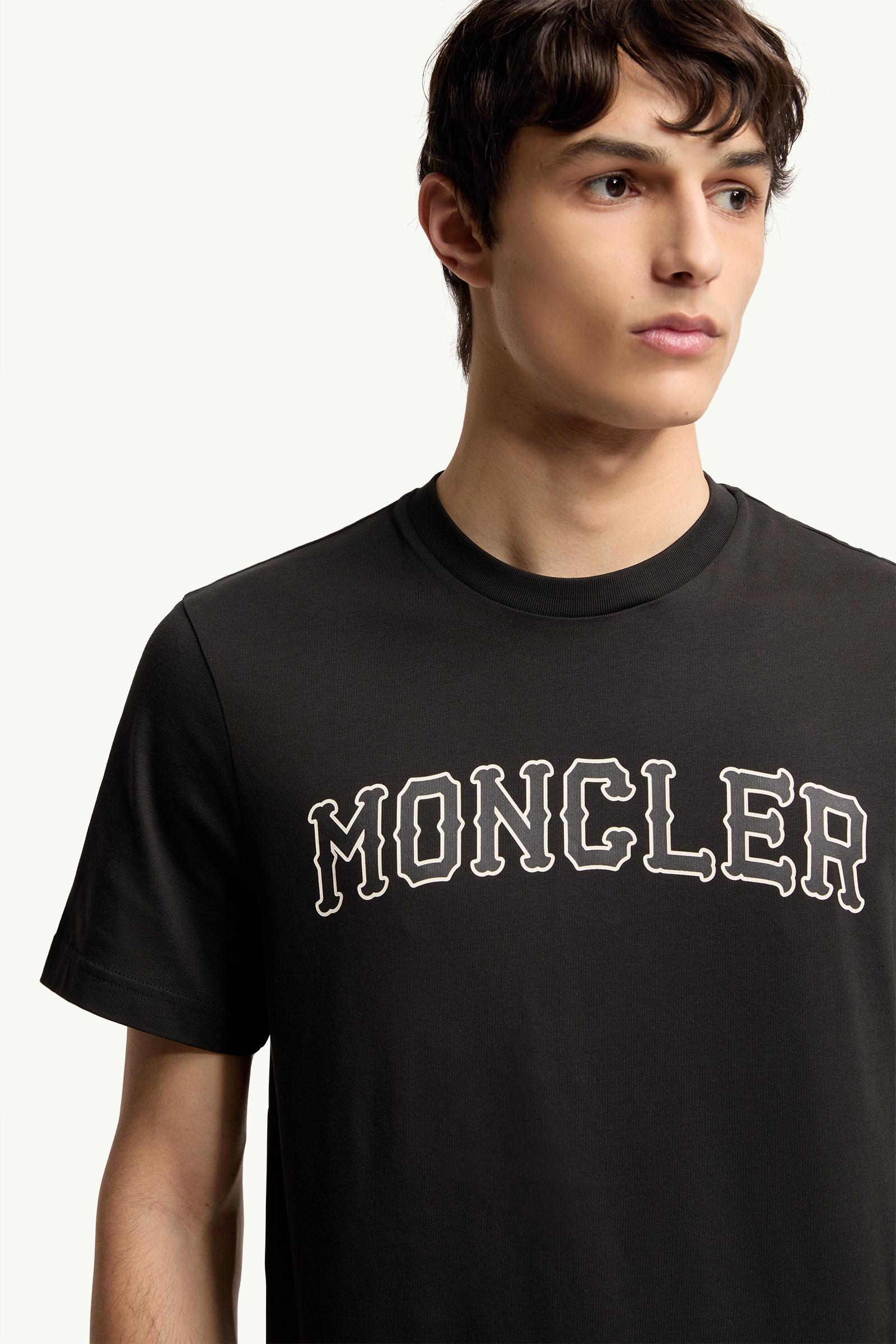 Moncler Logo Cotton T-Shirt Black Black