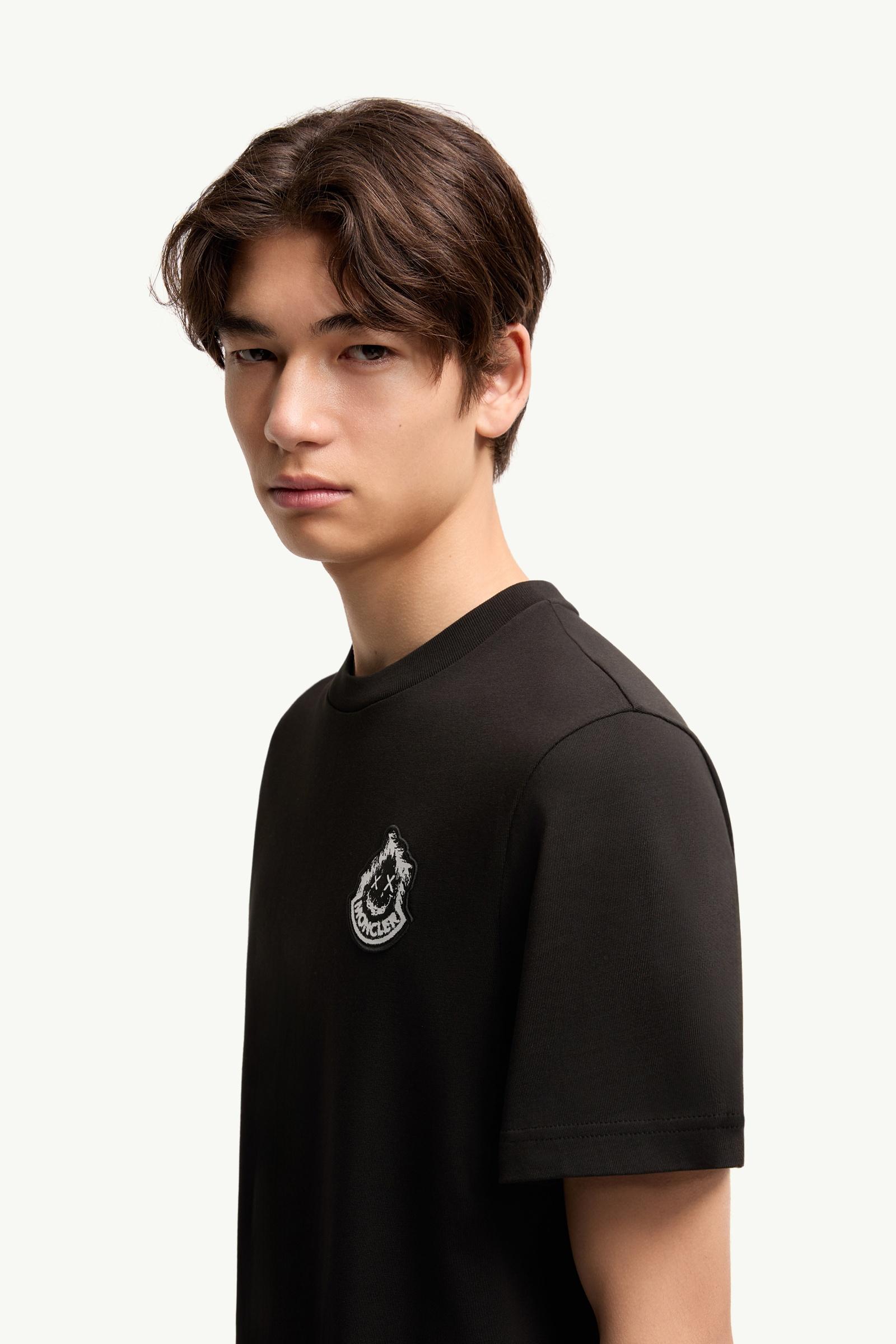 Moncler Logo Cotton T-Shirt Black Black