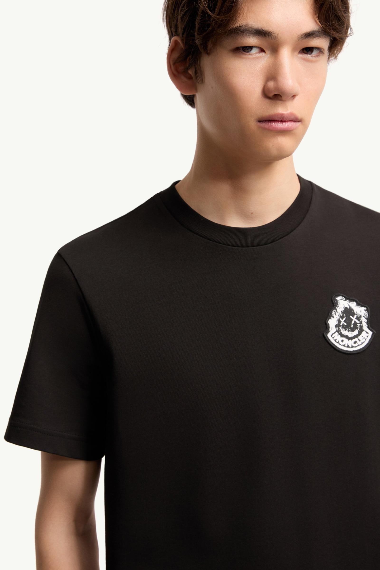 Moncler Logo Cotton T-Shirt Black Black