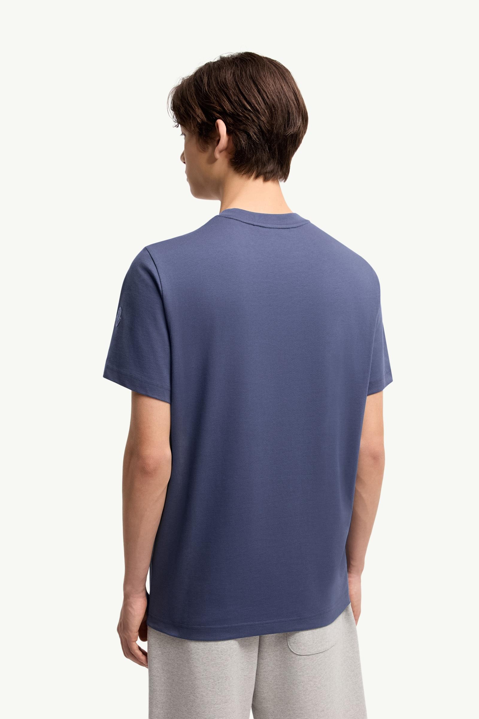 Moncler Sketch Logo Cotton T-Shirt Cobalt Blue Cobalt Blue