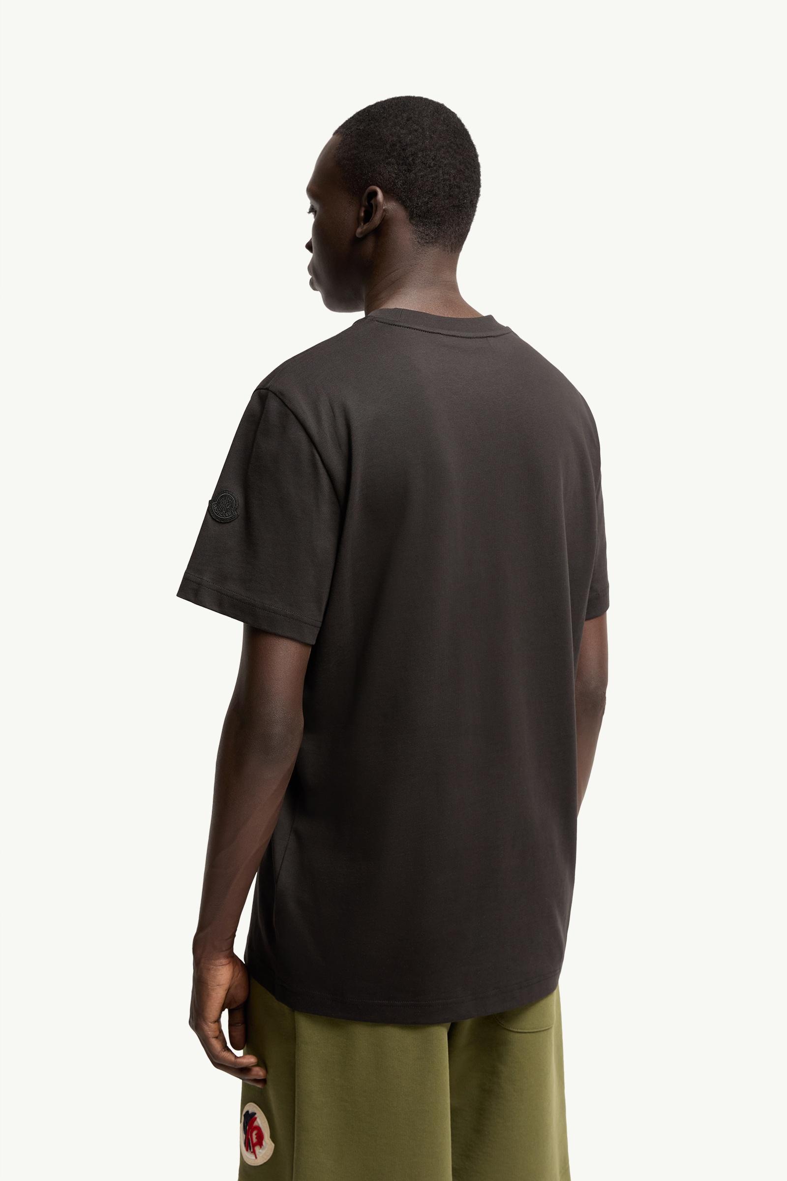 Moncler Sketch Logo Cotton T-Shirt Black Black