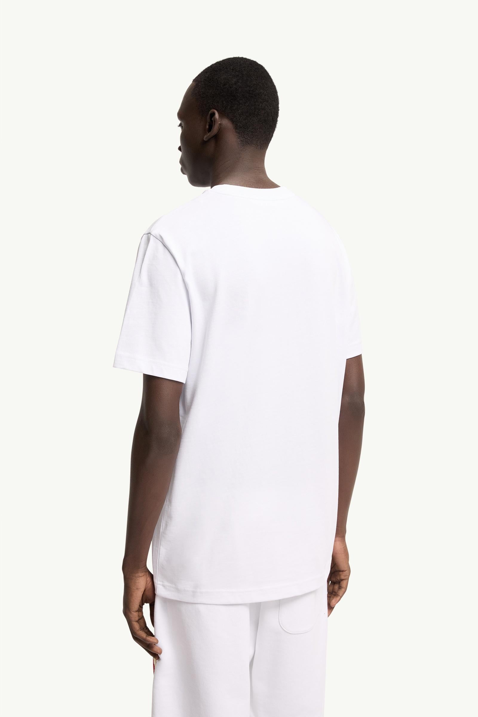 Moncler Cotton Jersey Logo Patch T-Shirt White White