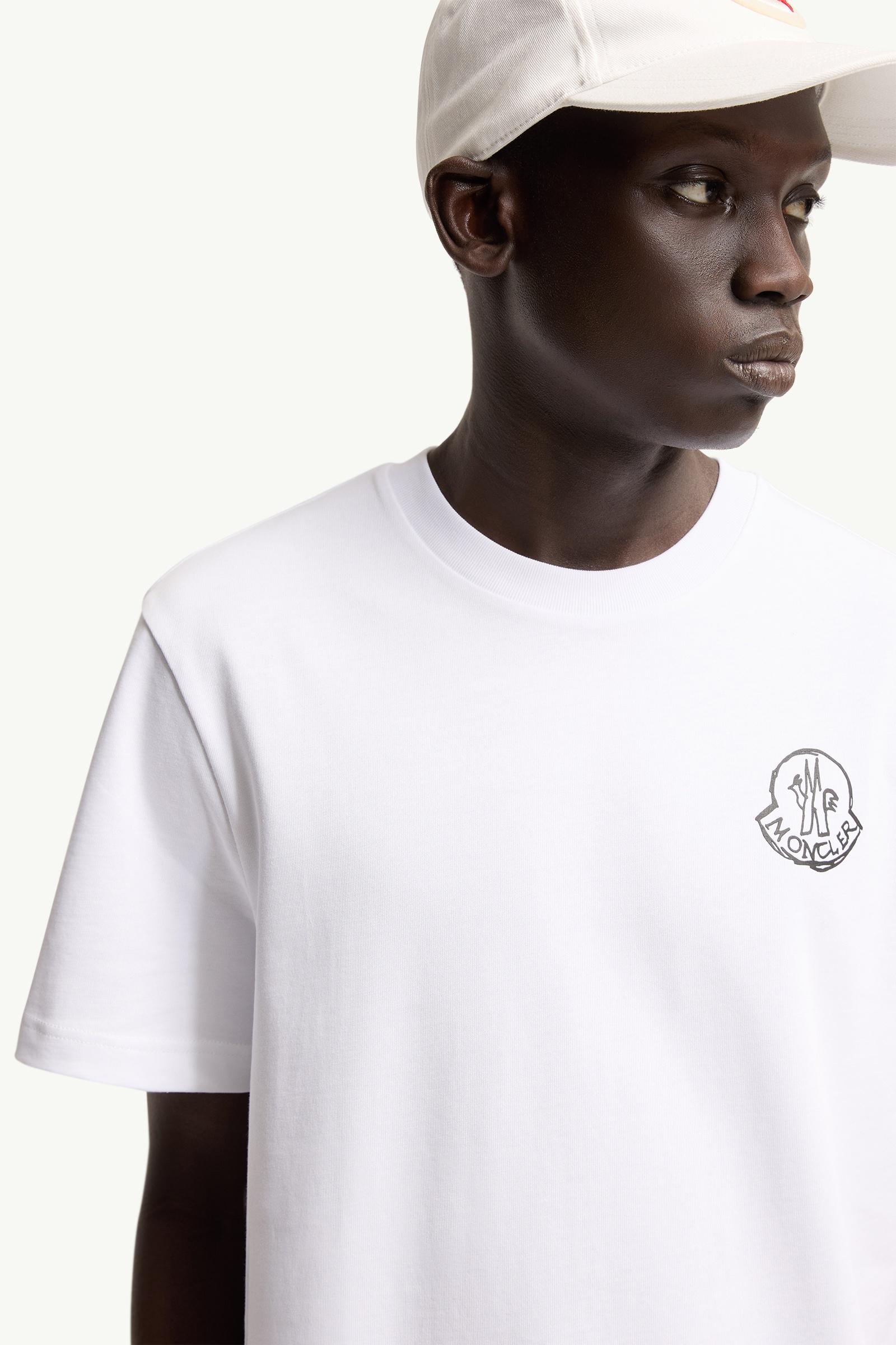 Moncler Cotton Jersey Logo Patch T-Shirt White White