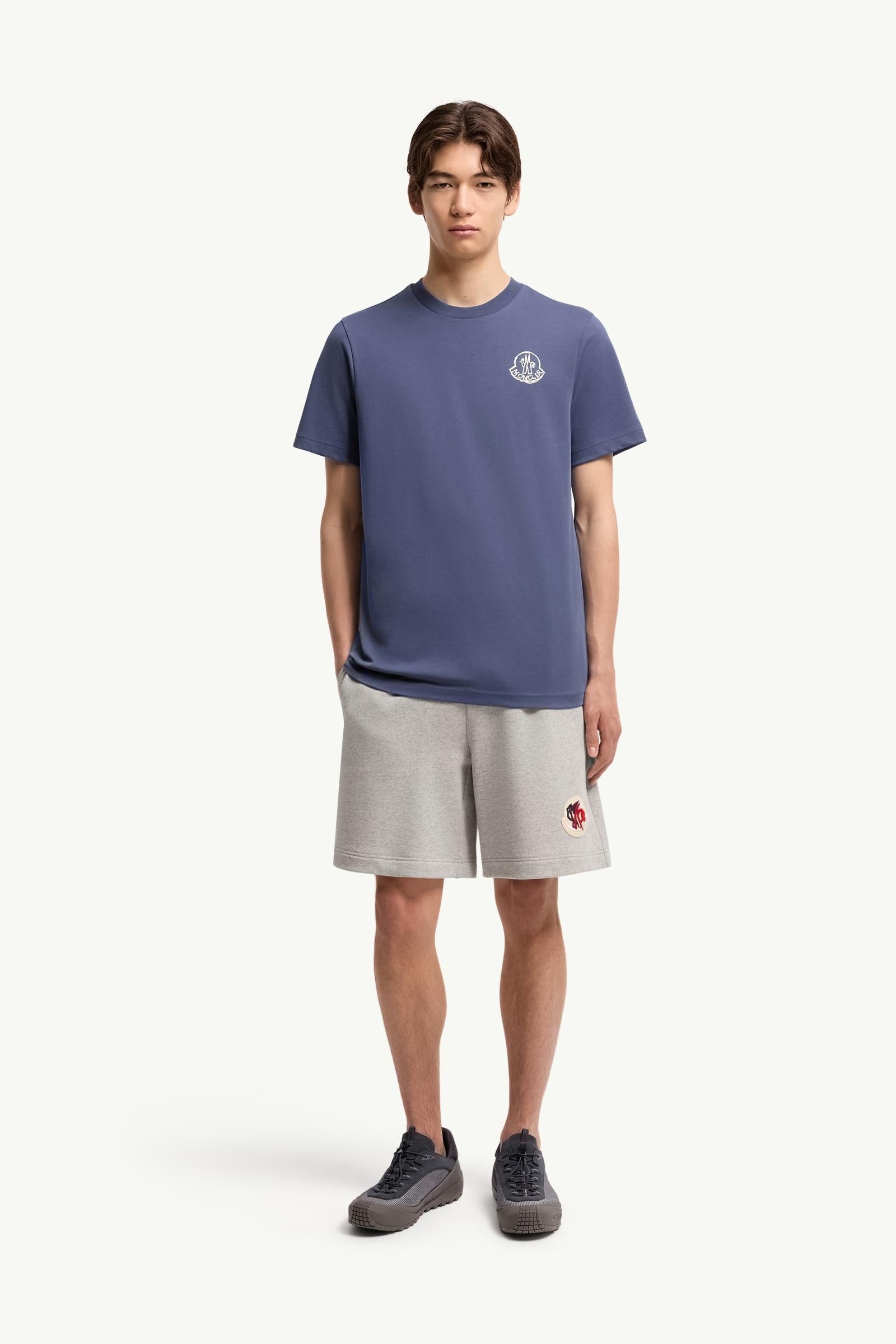 Moncler Cotton Jersey Logo Patch T-Shirt Cobalt Blue Cobalt Blue