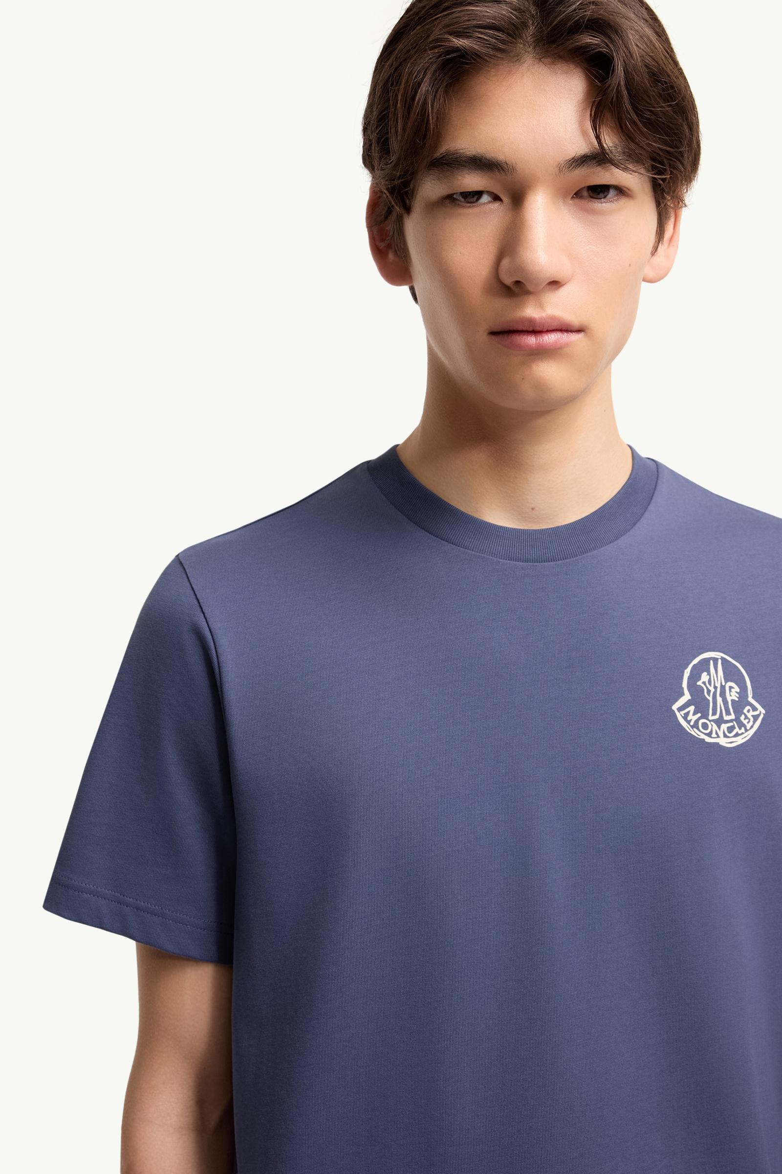 Moncler Cotton Jersey Logo Patch T-Shirt Cobalt Blue Cobalt Blue