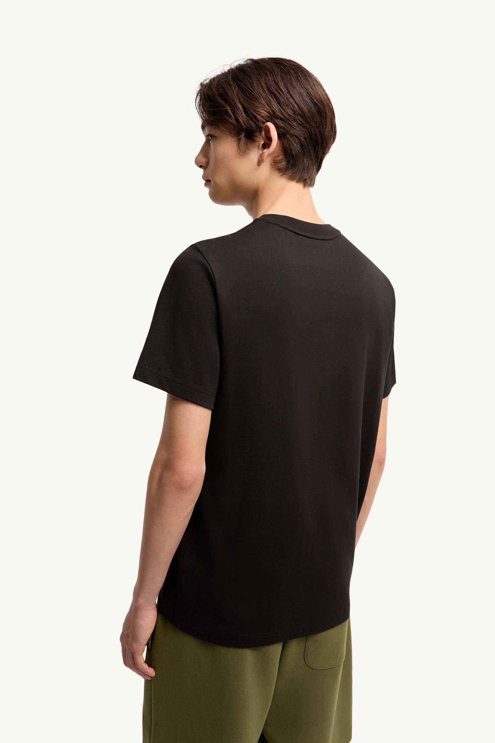 Moncler Cotton Jersey Logo Patch T-Shirt Black Black