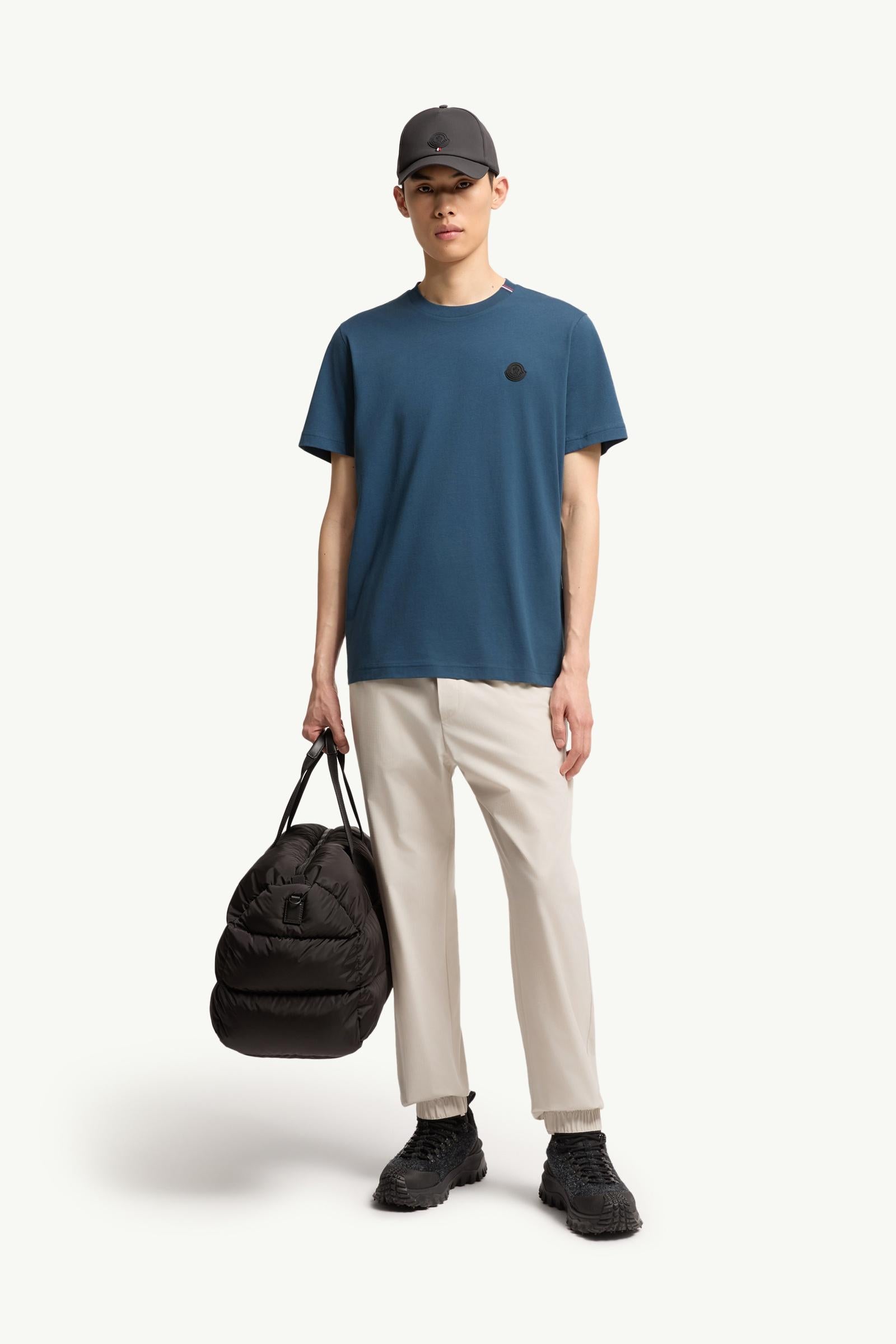 Moncler Logo Cotton T-Shirt Ink Blue Ink Blue