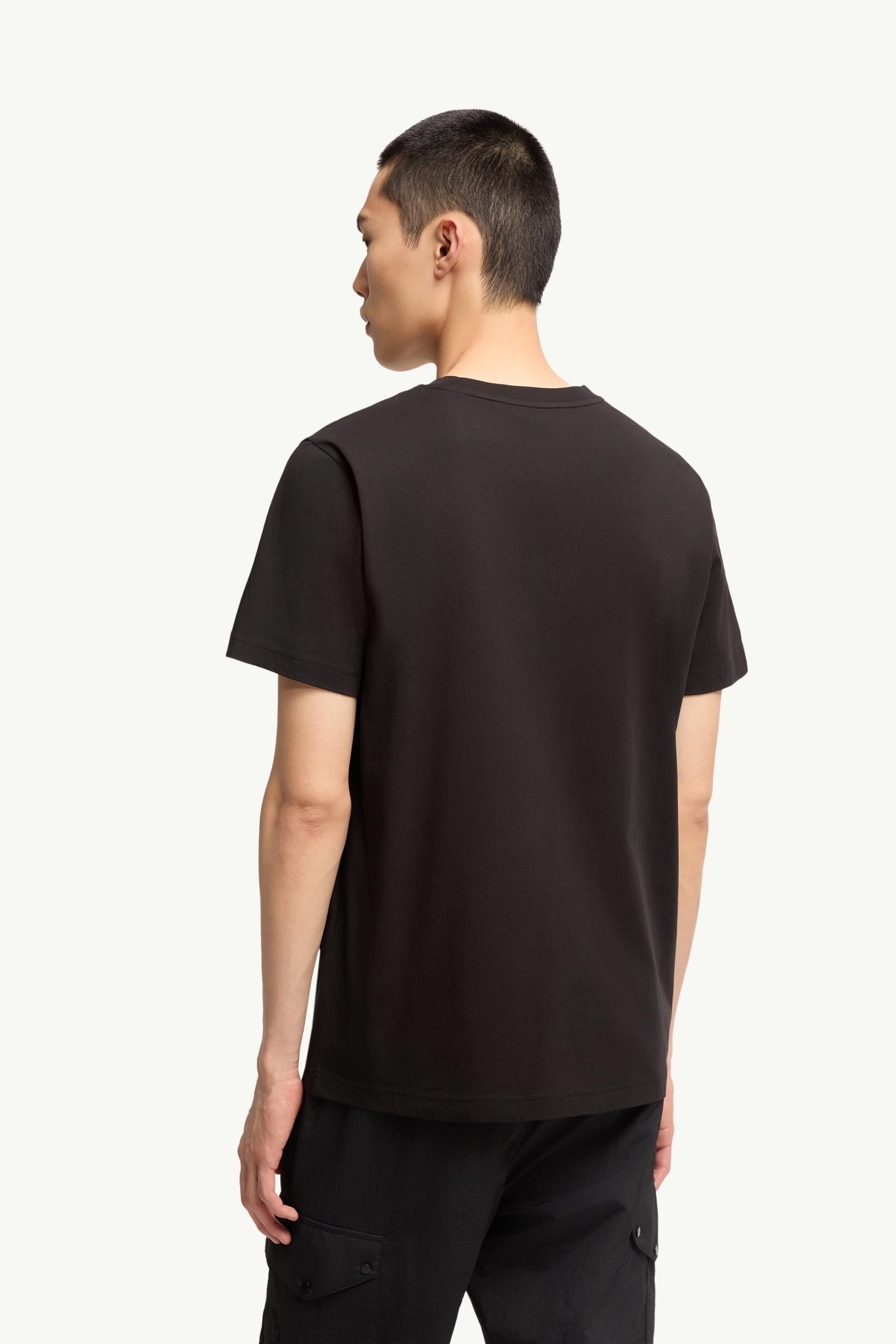 Moncler Logo Cotton T-Shirt Black Black