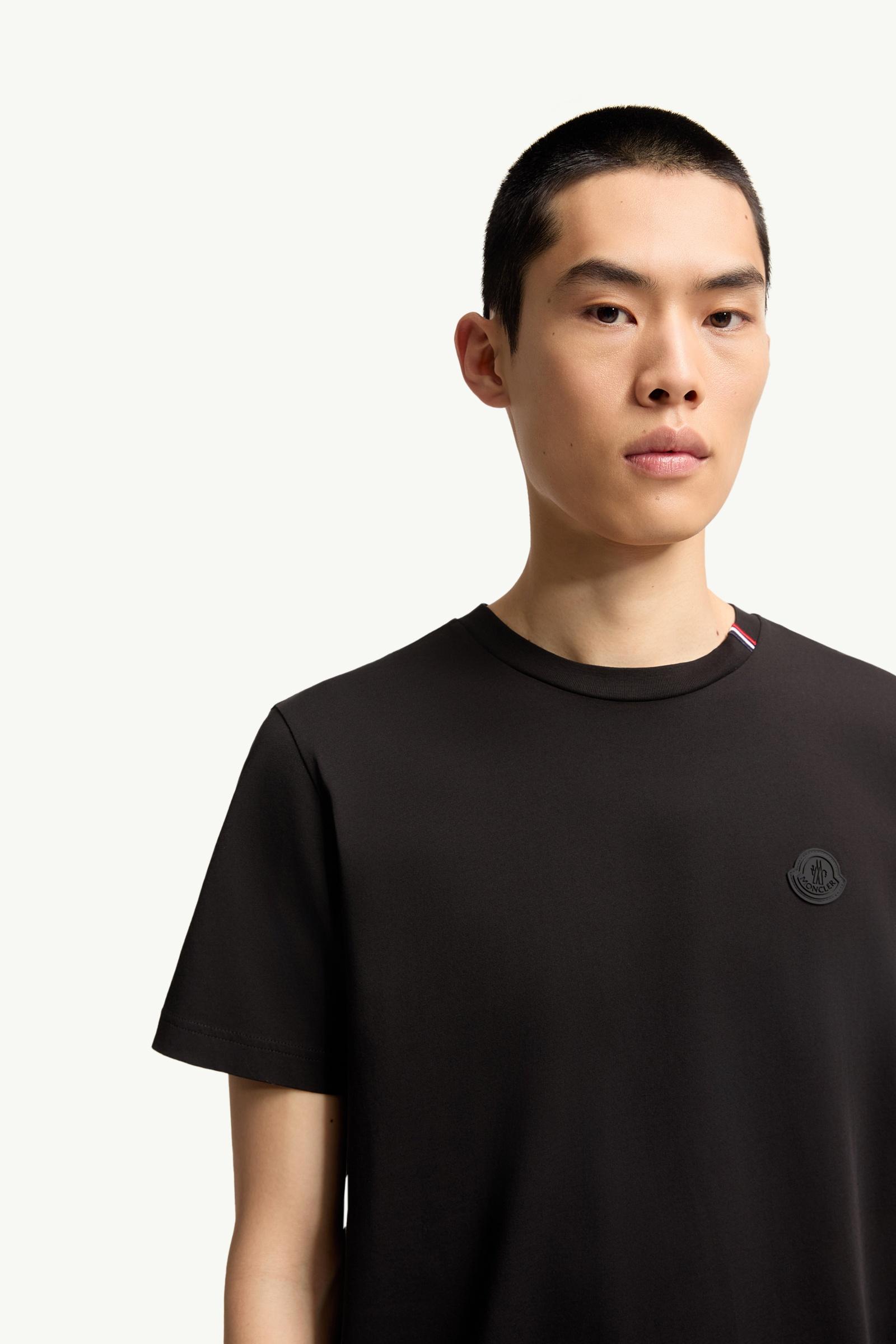 Moncler Logo Cotton T-Shirt Black Black