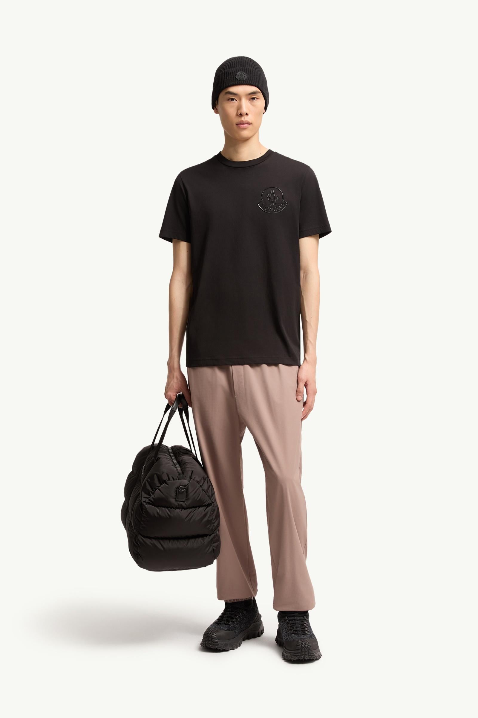 Moncler Three-Dimensional Logo Cotton T-Shirt Black Black